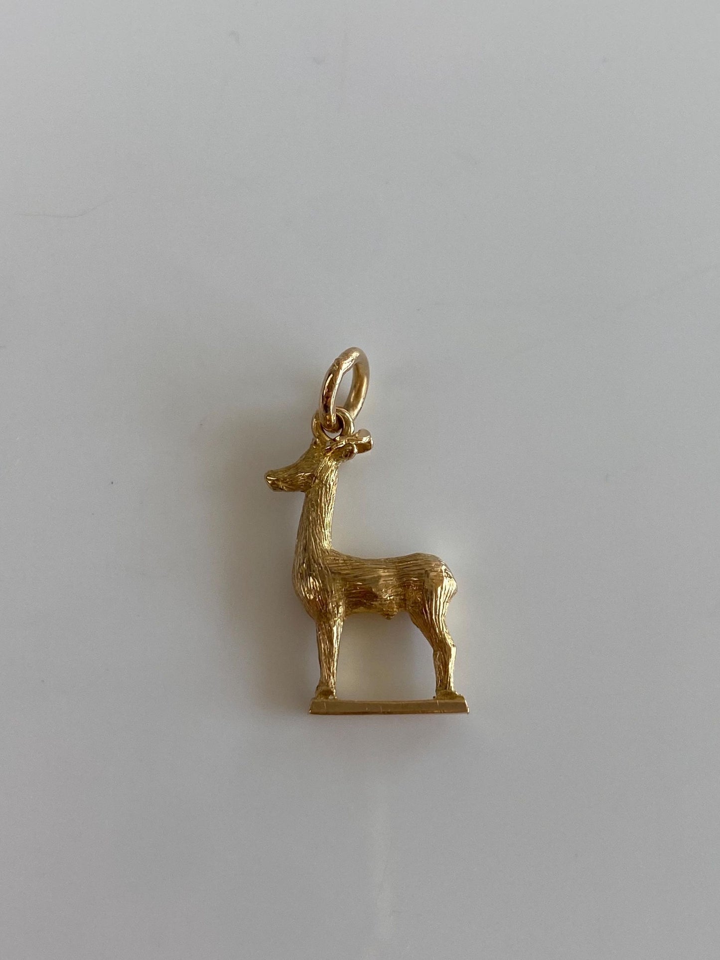 Vintage Solid 18k Yellow Gold Deer Charm