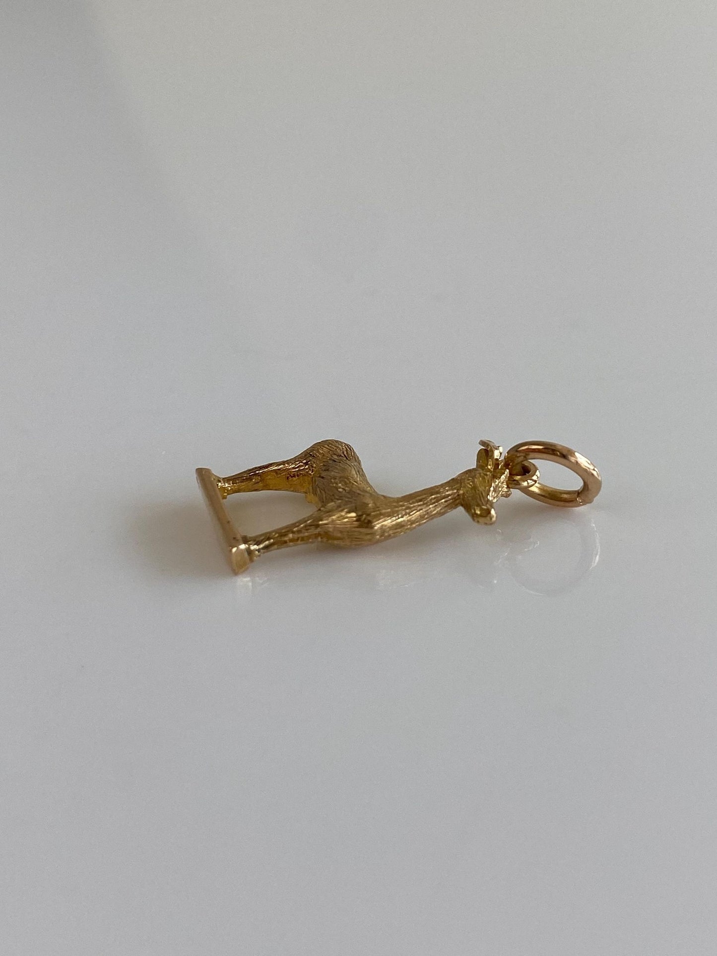 Vintage Solid 18k Yellow Gold Deer Charm