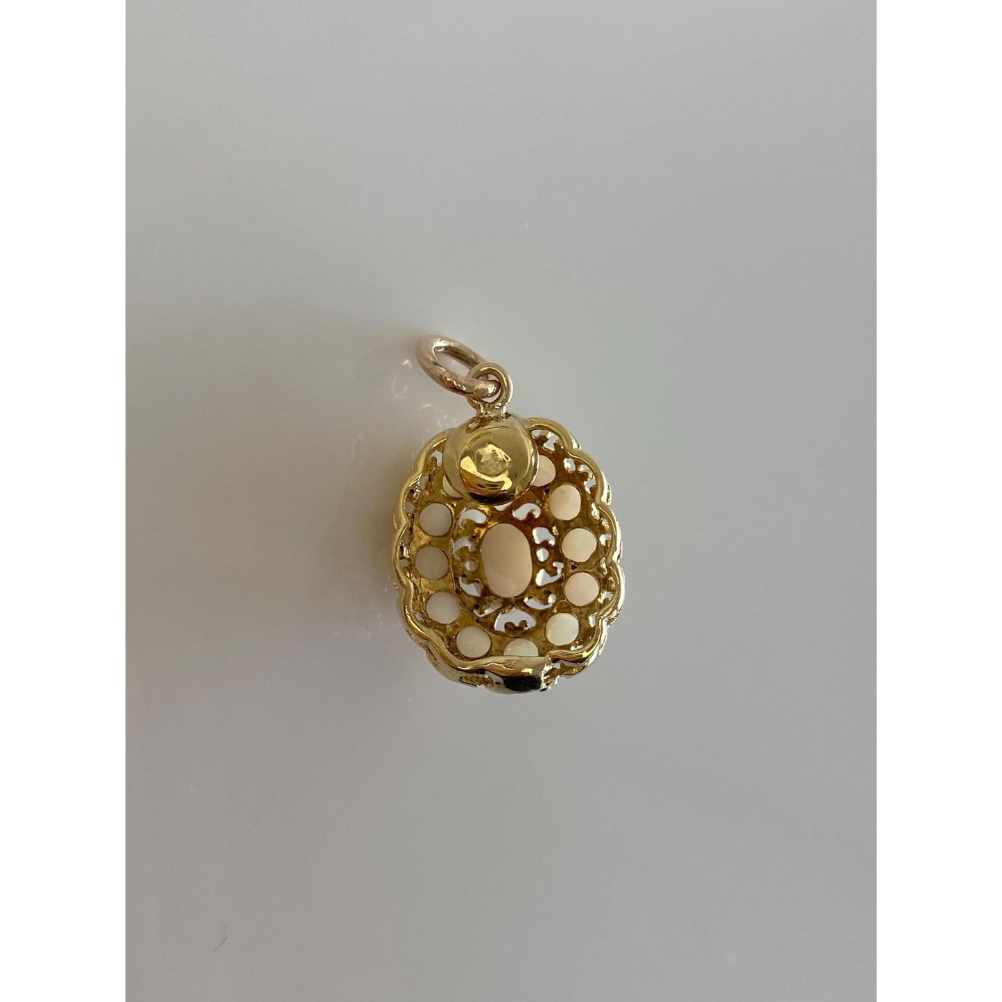 Vintage Solid 18k Yellow Gold Opal Cluster Charm