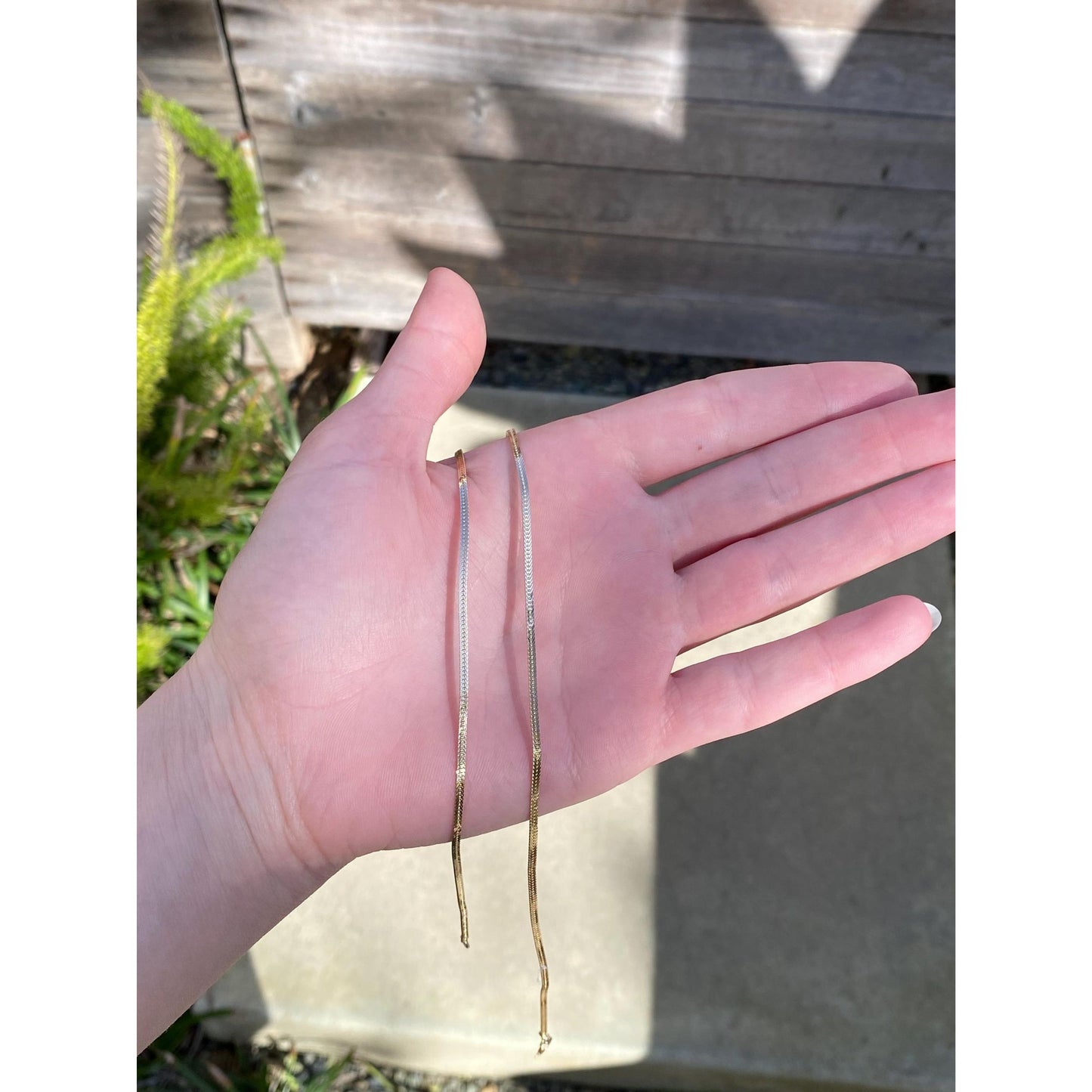 Vintage Solid 14k Yellow Gold Long Flat Wheat Chain Necklace - 29.75 inches