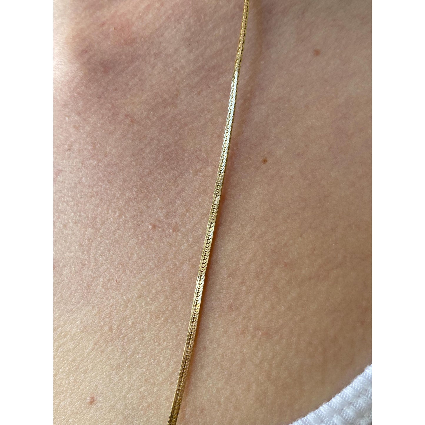 Vintage Solid 14k Yellow Gold Long Flat Wheat Chain Necklace - 29.75 inches