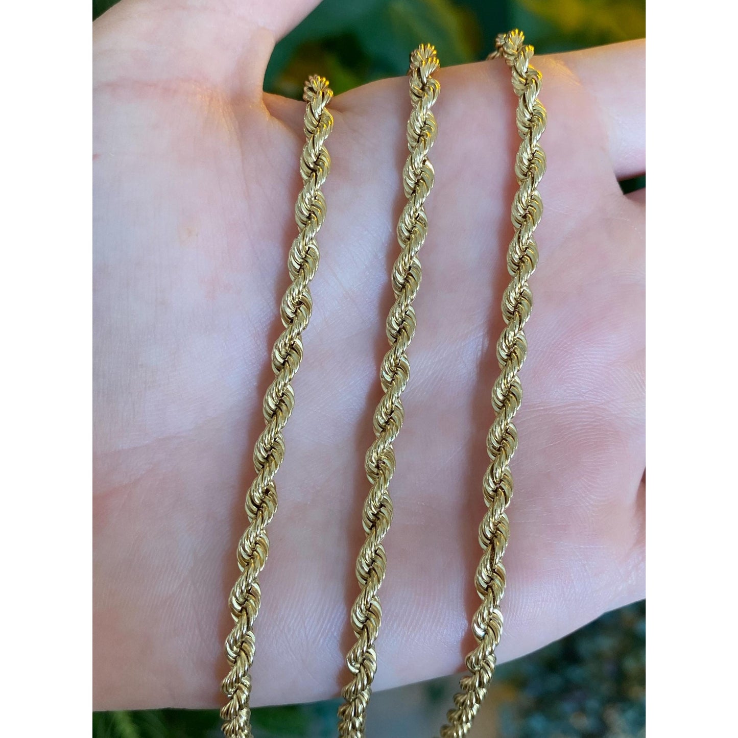 Vintage Solid 14k Yellow Gold Rope Chain Necklace - 18.5 inches