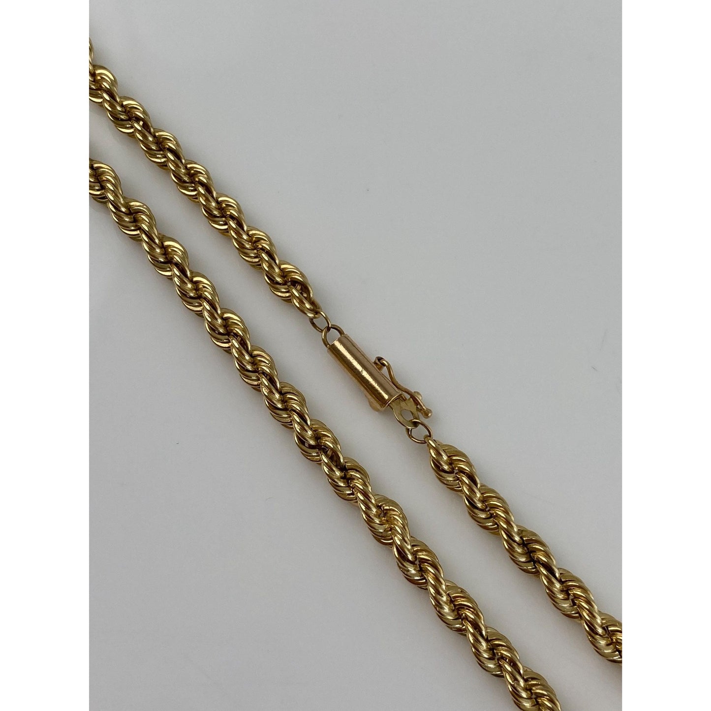 Vintage Solid 14k Yellow Gold Rope Chain Necklace - 18.5 inches