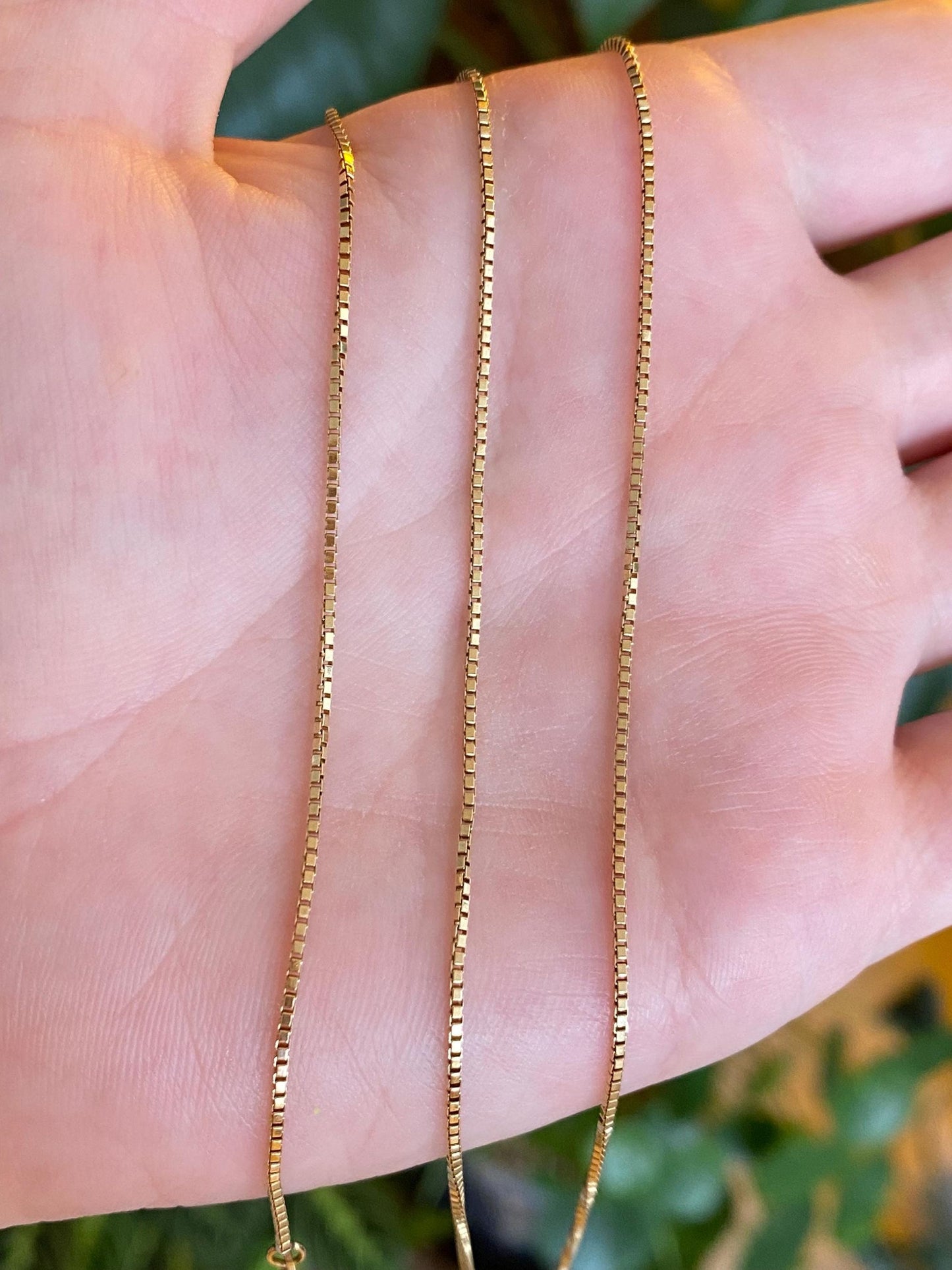 Solid 18k Yellow Gold Box Chain Necklace - 24 inches