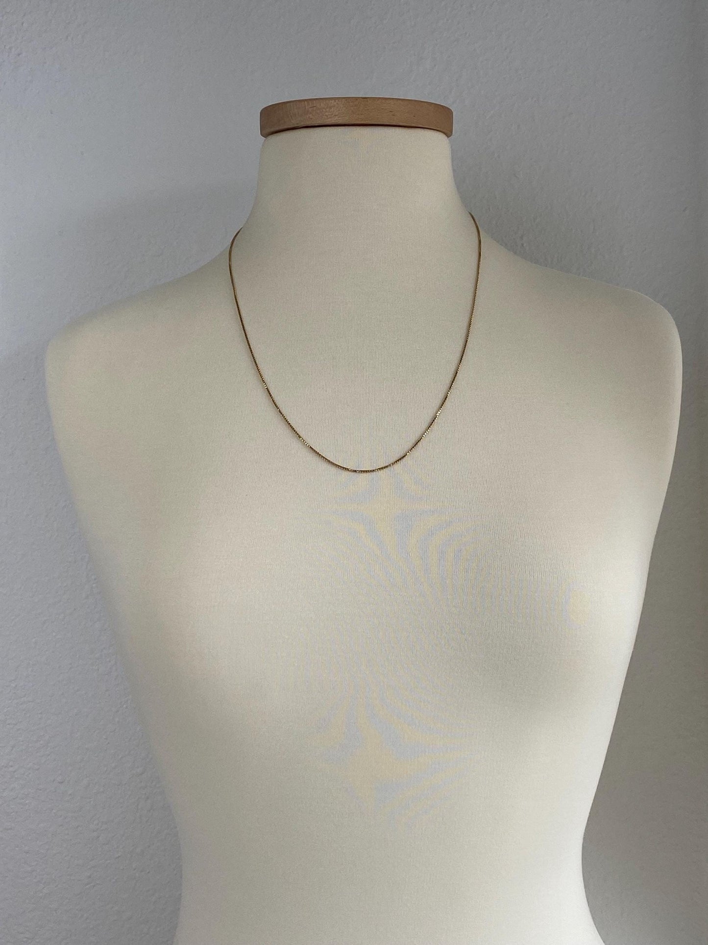 Solid 18k Yellow Gold Box Chain Necklace - 24 inches