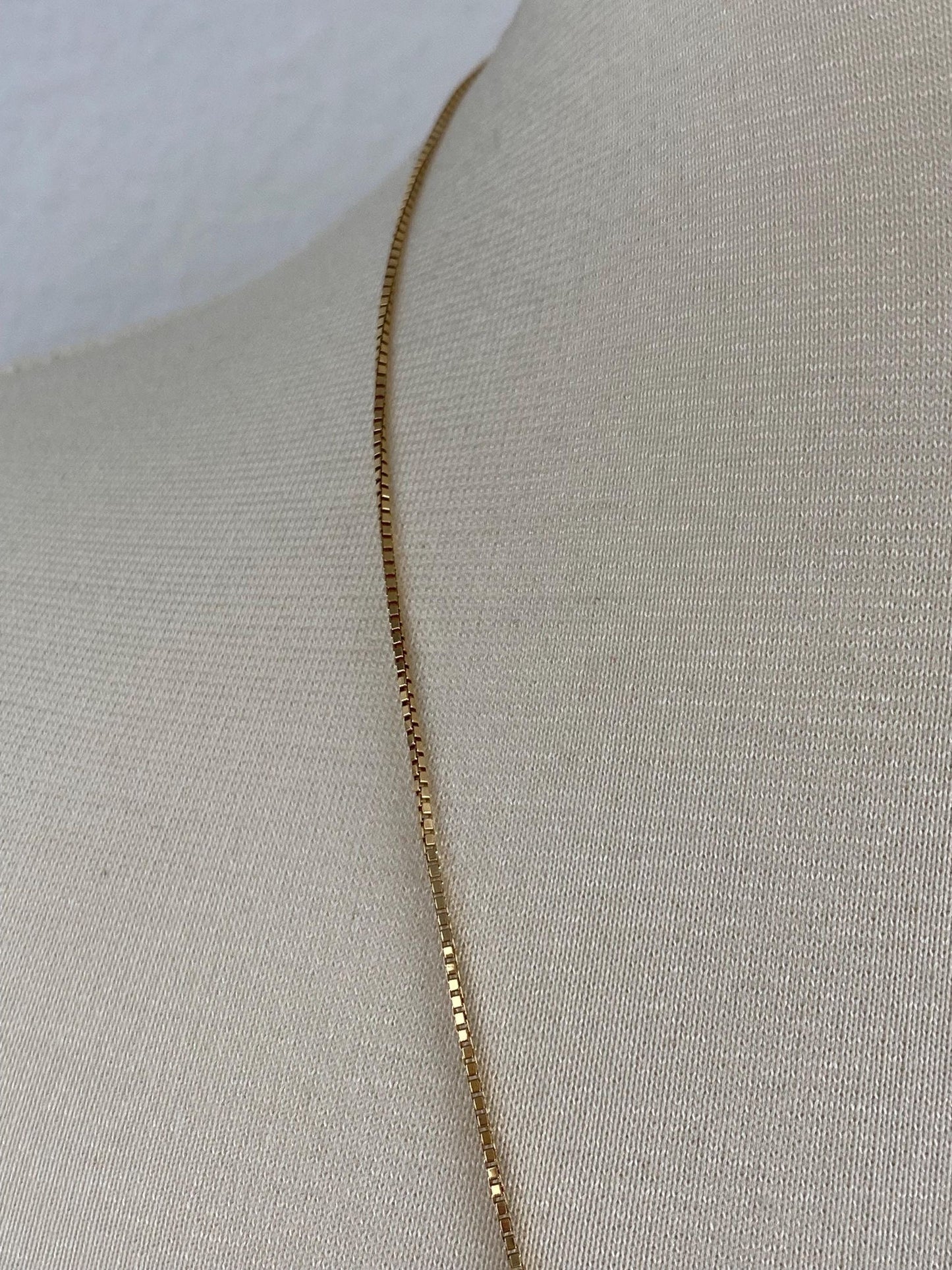 Solid 18k Yellow Gold Box Chain Necklace - 24 inches