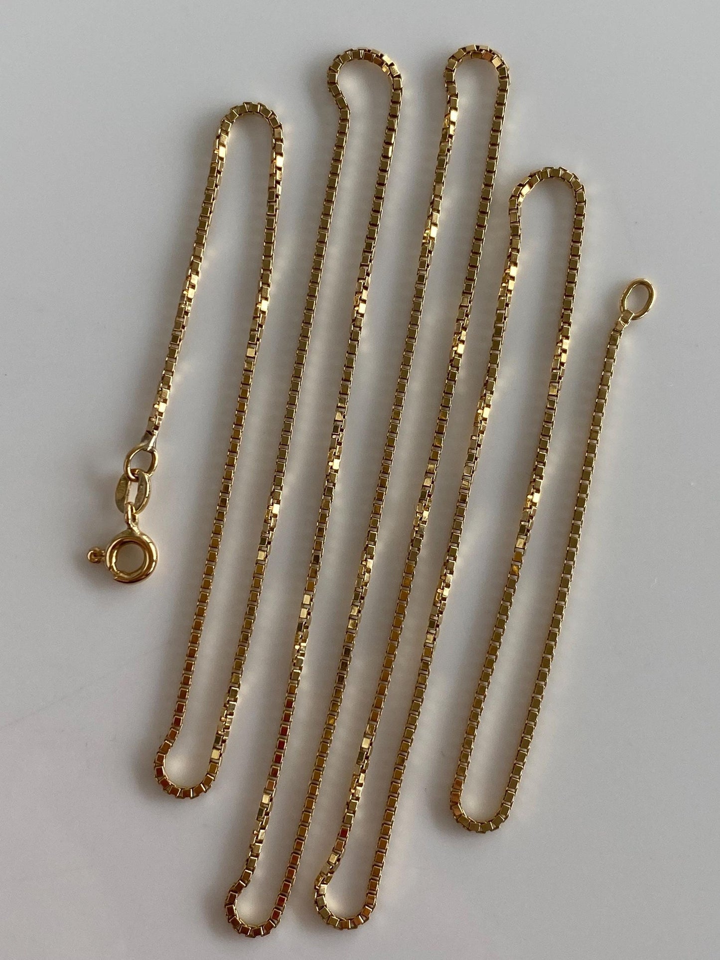Solid 18k Yellow Gold Box Chain Necklace - 24 inches
