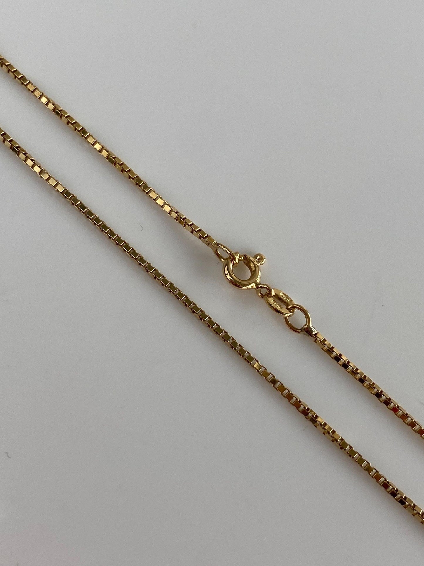 Solid 18k Yellow Gold Box Chain Necklace - 24 inches