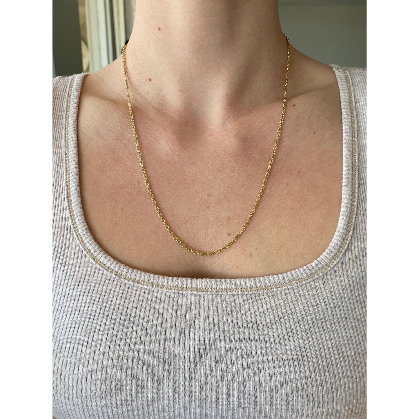 Vintage Solid 14k Yellow Gold Chain Necklace - 21.25 inches