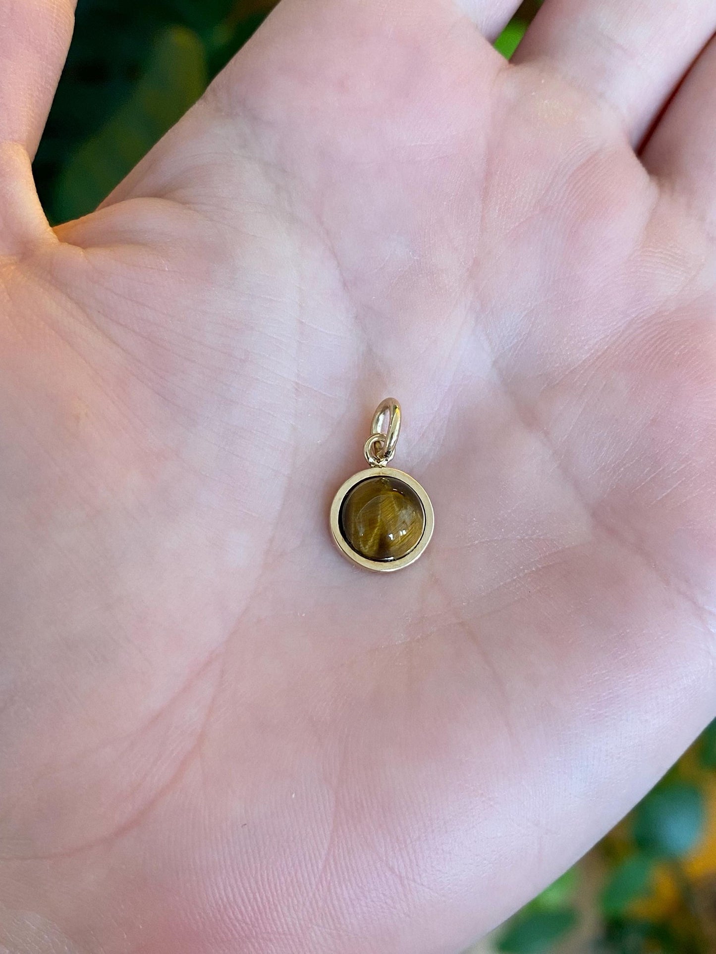 Vintage Solid 14k Yellow Gold Tigers Eye Stick Pin Charm