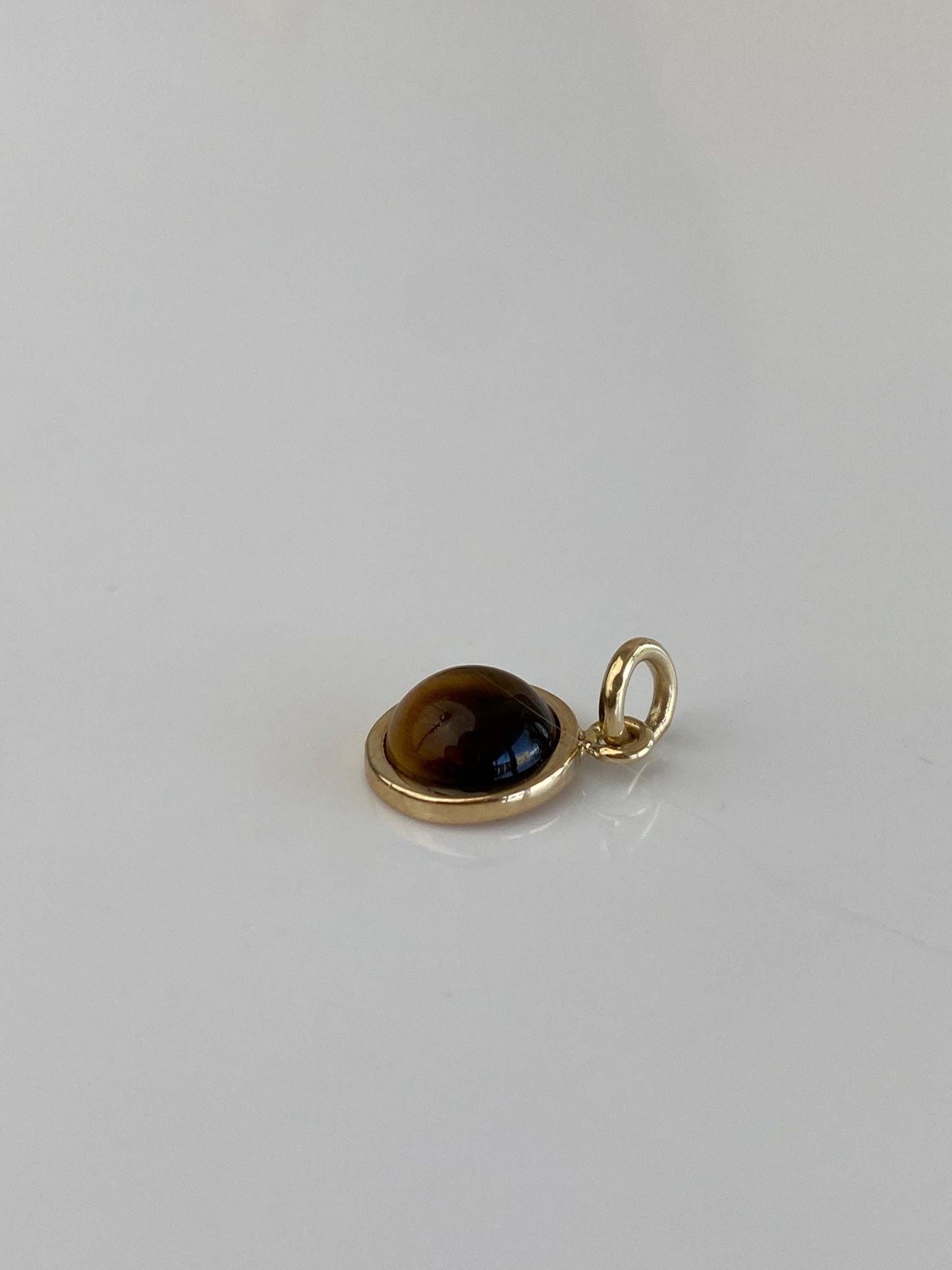 Vintage Solid 14k Yellow Gold Tigers Eye Stick Pin Charm
