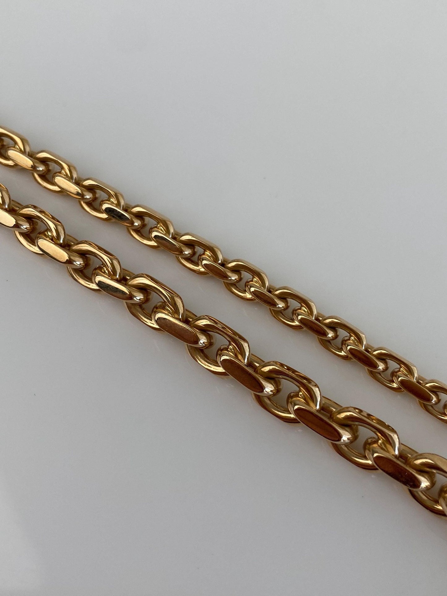 Vintage Solid 14k Yellow Gold Granulated Cable Pocket Watch Chain - 10.5 inches