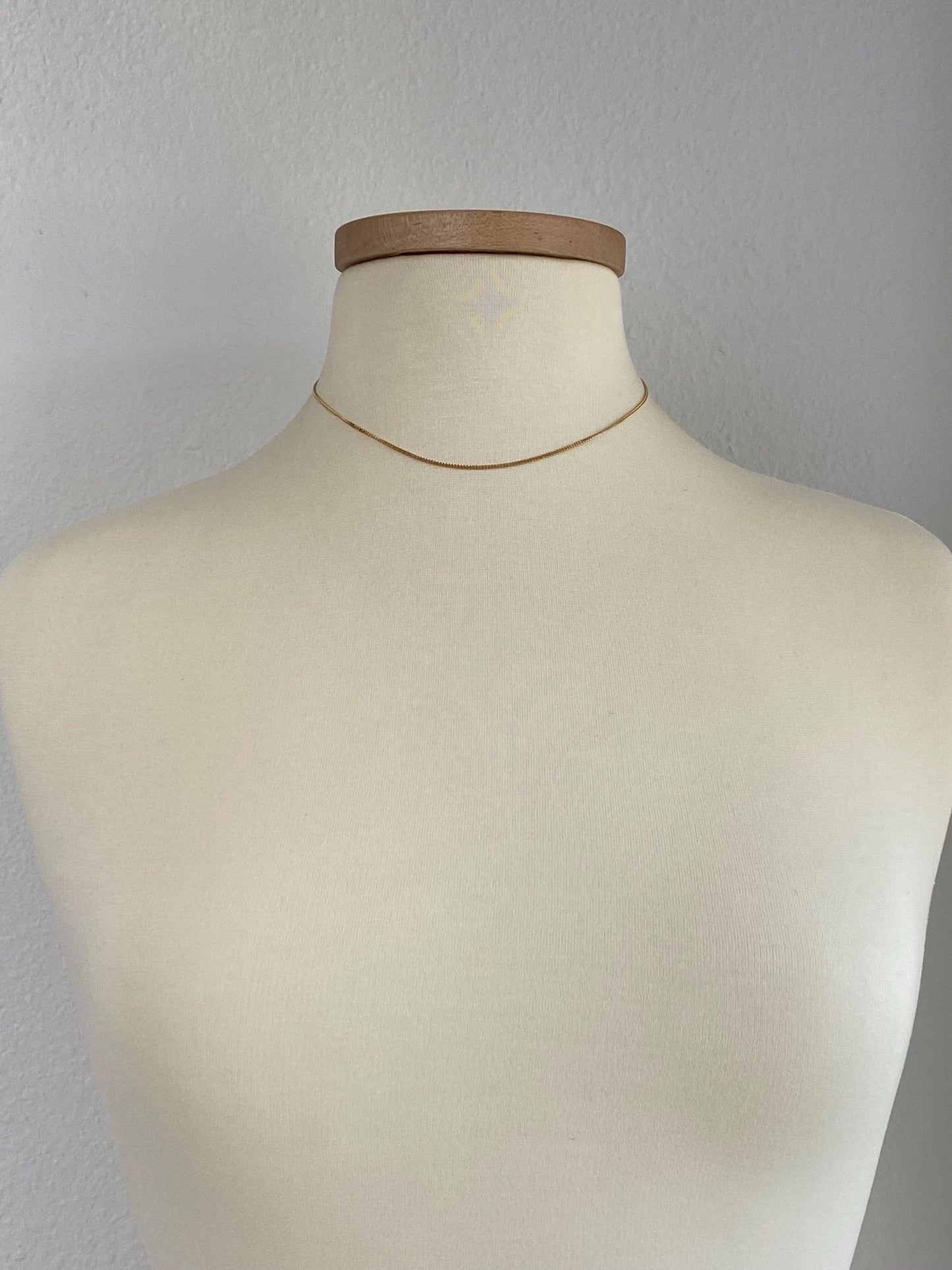 Vintage Solid 14k Yellow Gold Tight Curb Chain Necklace - 15.75 inches