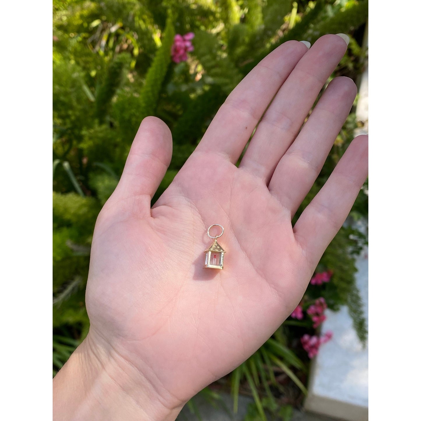 Vintage Solid 18k Yellow Gold Lantern Charm