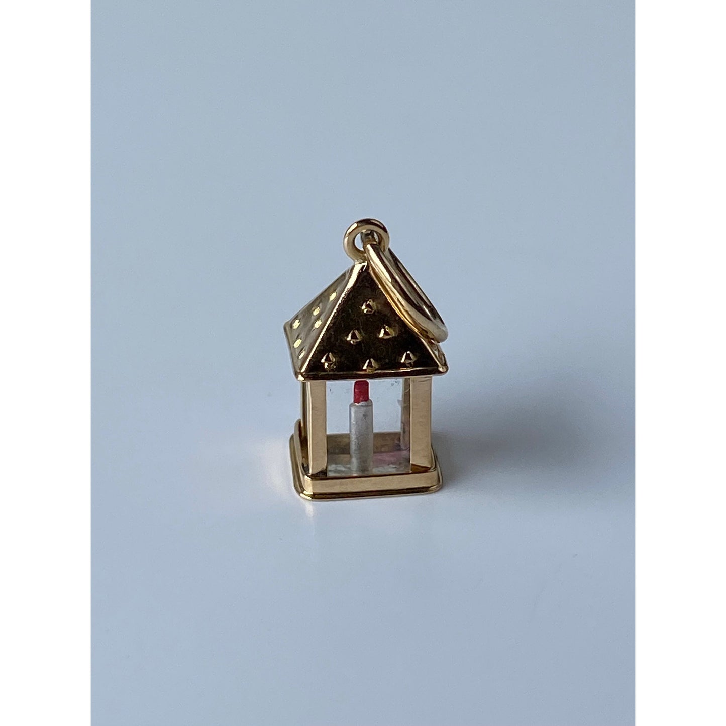 Vintage Solid 18k Yellow Gold Lantern Charm