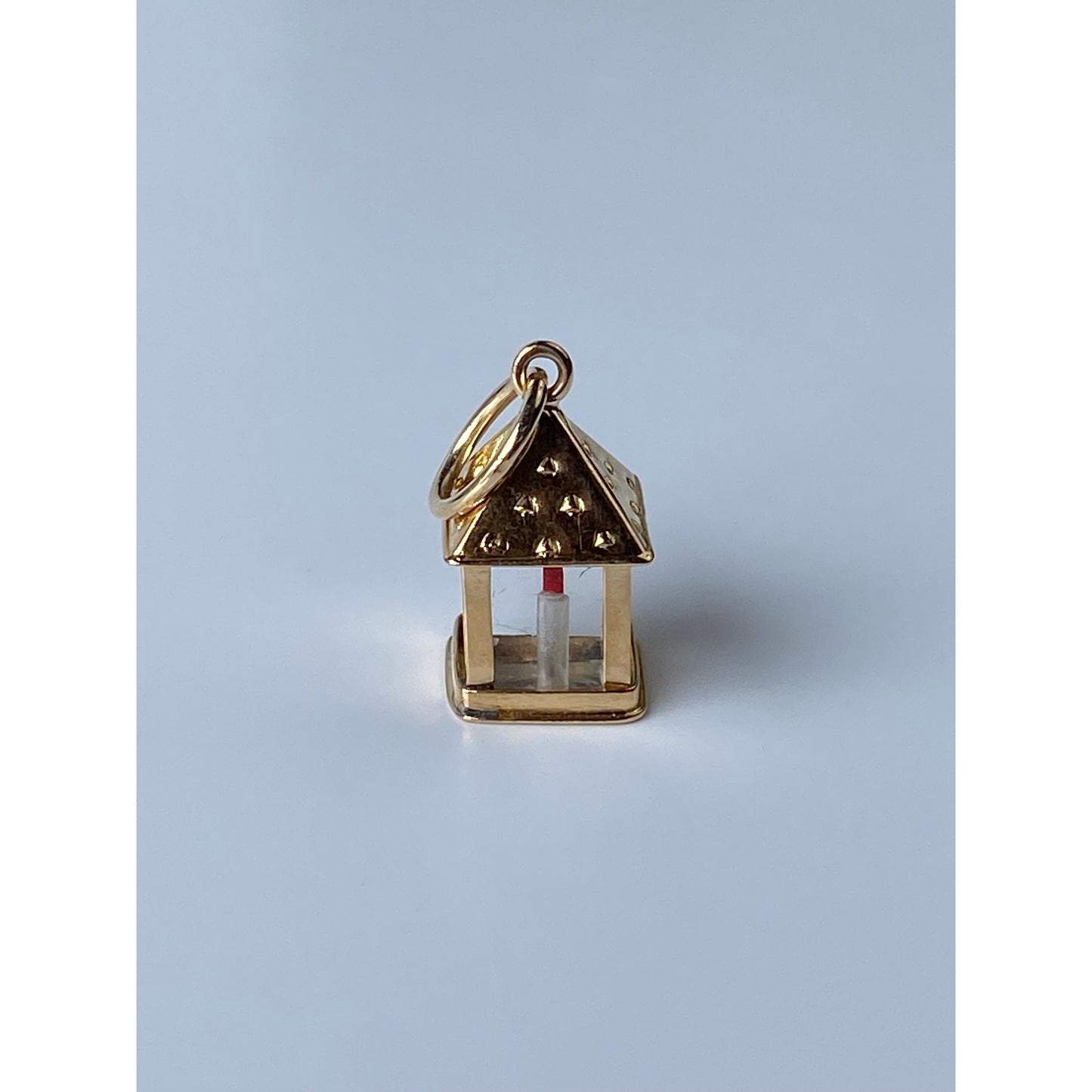 Vintage Solid 18k Yellow Gold Lantern Charm