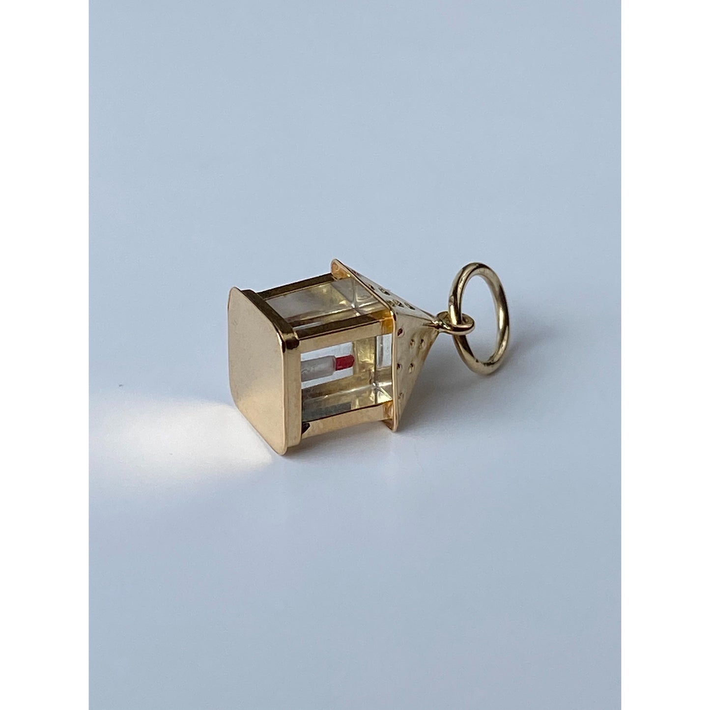 Vintage Solid 18k Yellow Gold Lantern Charm