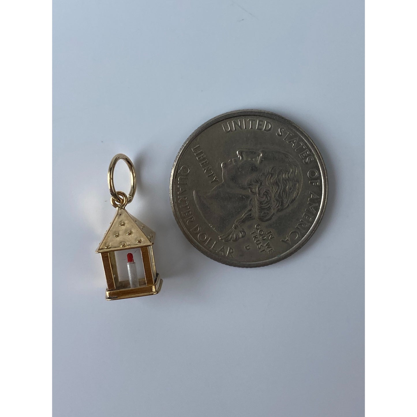 Vintage Solid 18k Yellow Gold Lantern Charm
