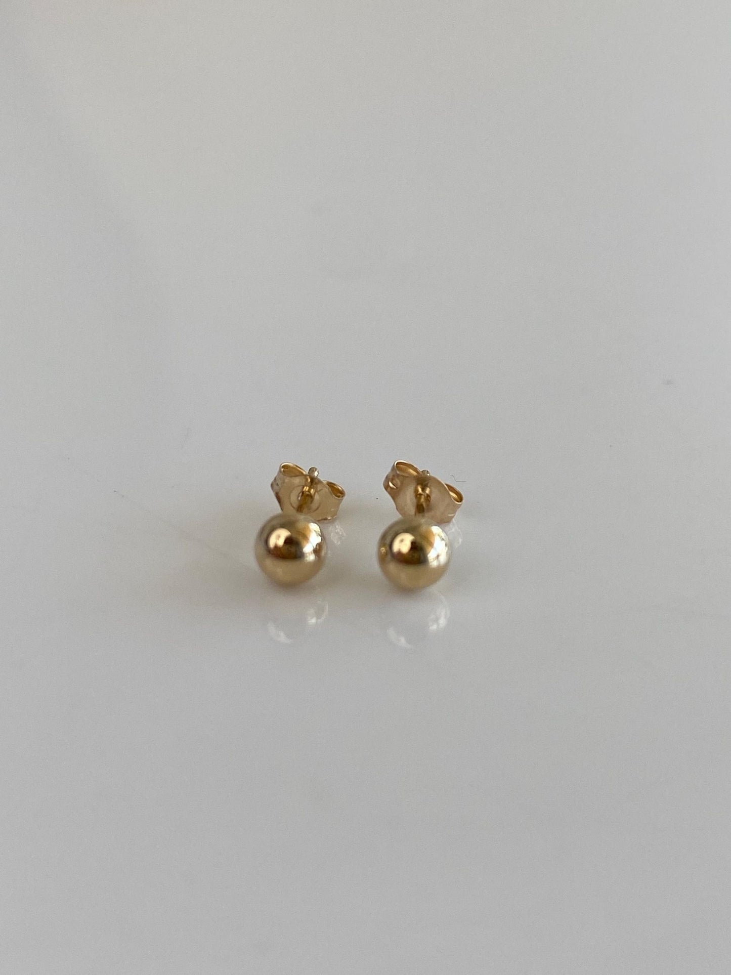 Vintage 14k Yellow Gold Ball Stud Earrings