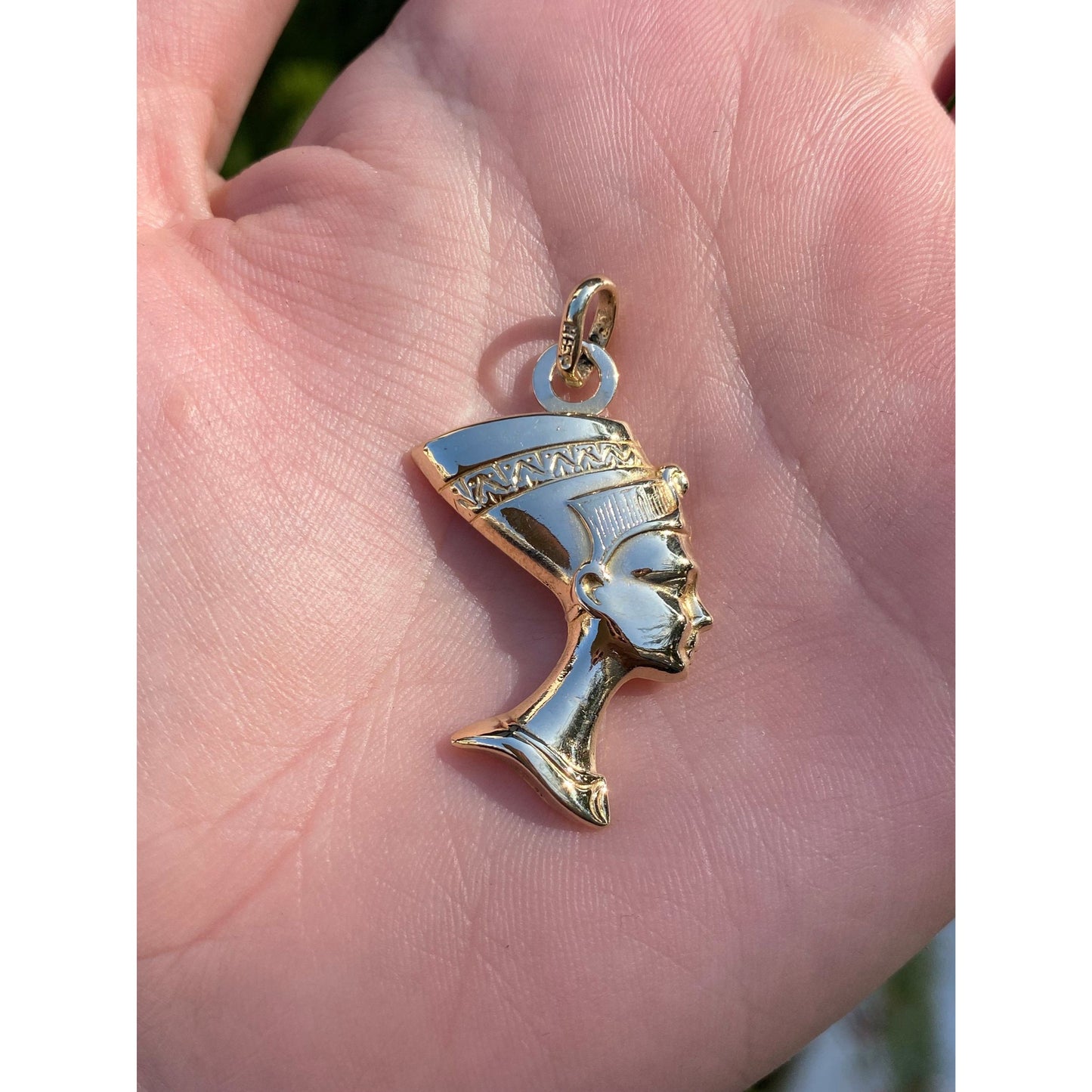 Vintage 14k Yellow Gold Egyptian Nefertiti Charm