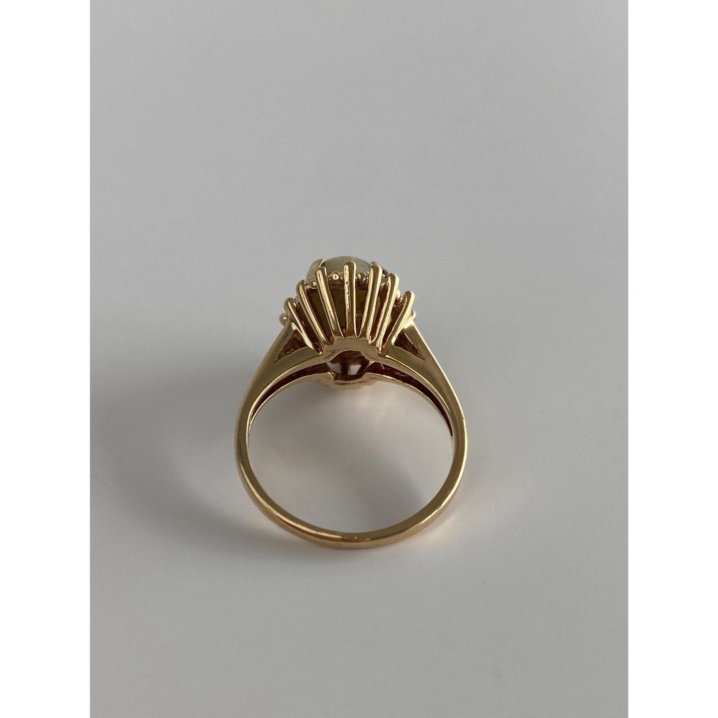 Vintage Solid 10k Yellow Gold Tigers Eye Ring - Size 4