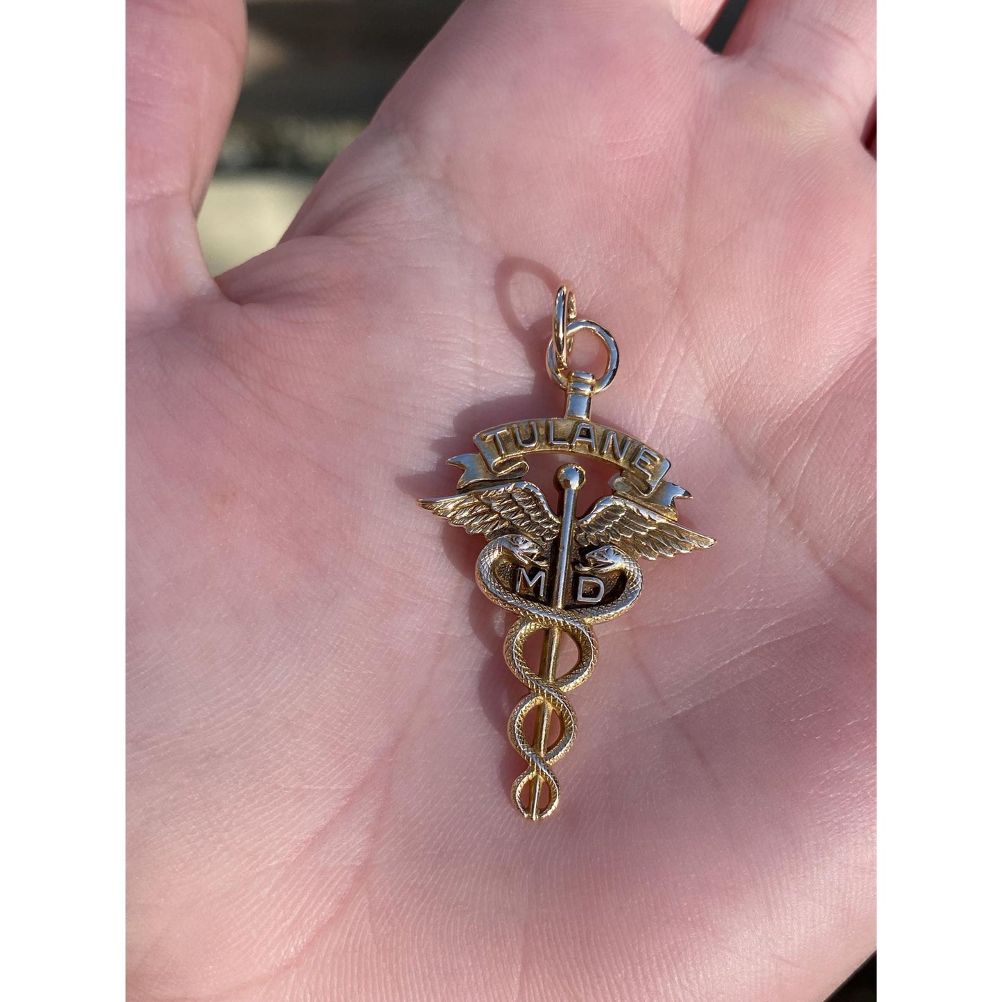 Vintage Solid 10k Yellow Gold Tulane MD Medical Doctor Charm