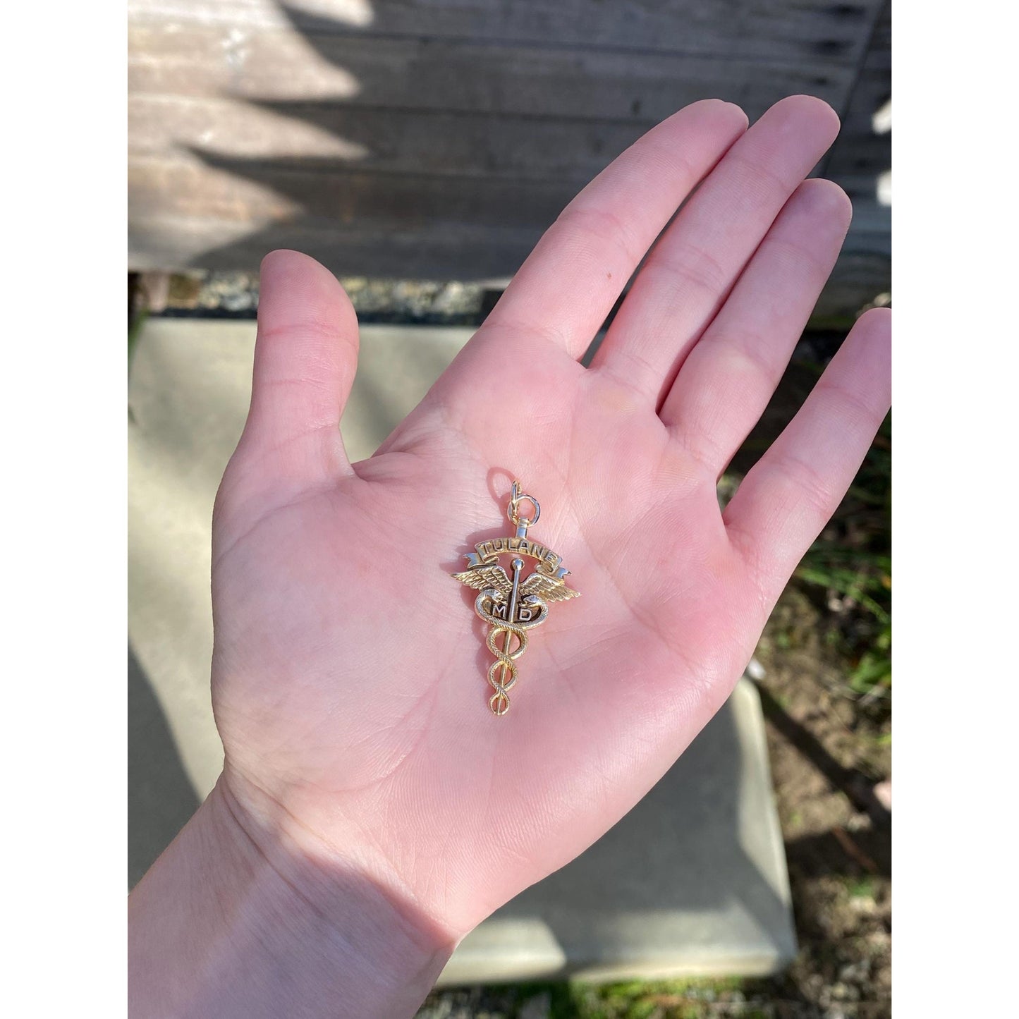 Vintage Solid 10k Yellow Gold Tulane MD Medical Doctor Charm