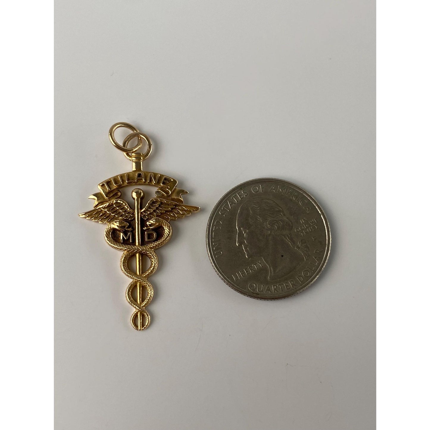 Vintage Solid 10k Yellow Gold Tulane MD Medical Doctor Charm