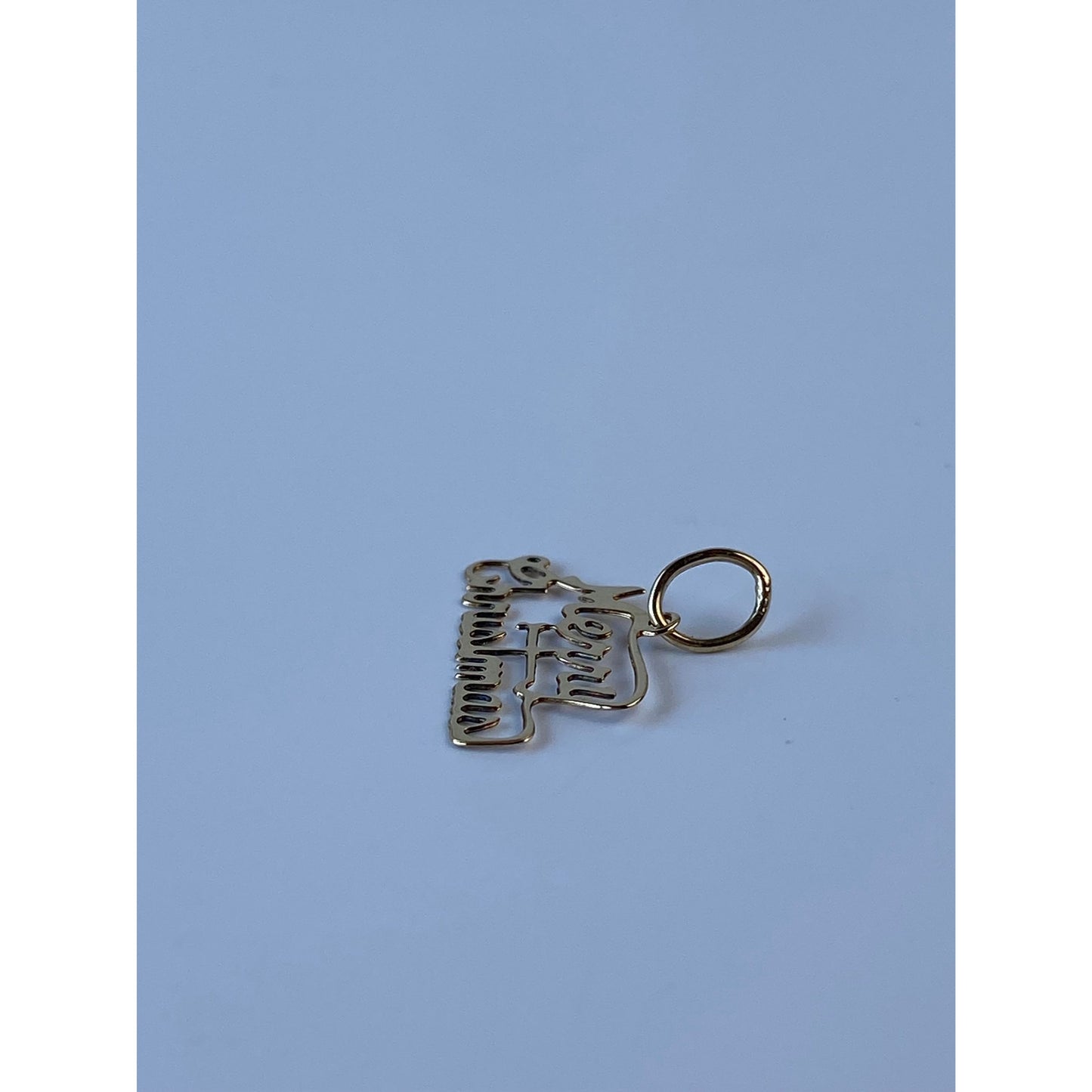 Vintage Solid 14k Yellow Gold Tiny 'Merry Christmas' Charm