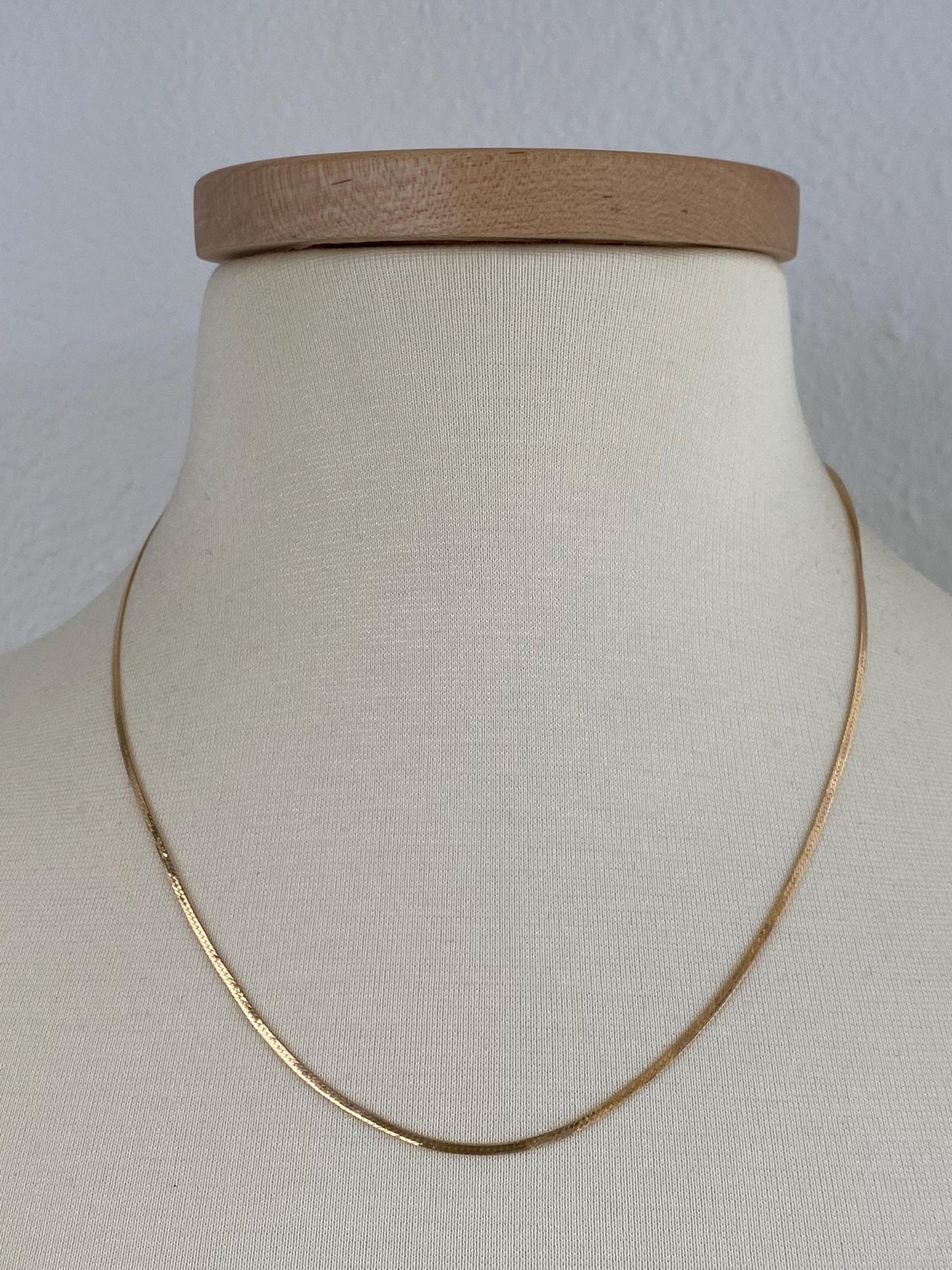 Vintage Solid 14k Yellow Gold Flat Chain Necklace - 19.75 inches