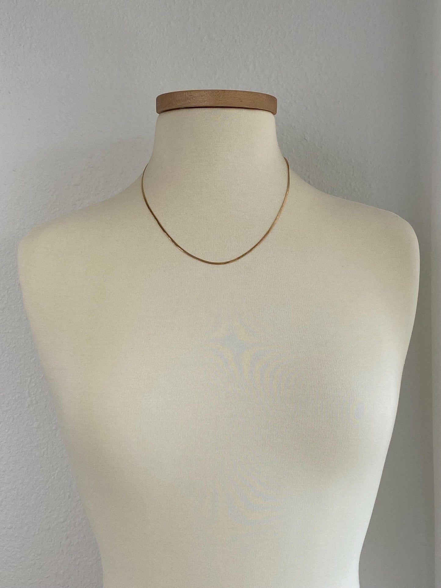 Vintage Solid 14k Yellow Gold Flat Chain Necklace - 19.75 inches