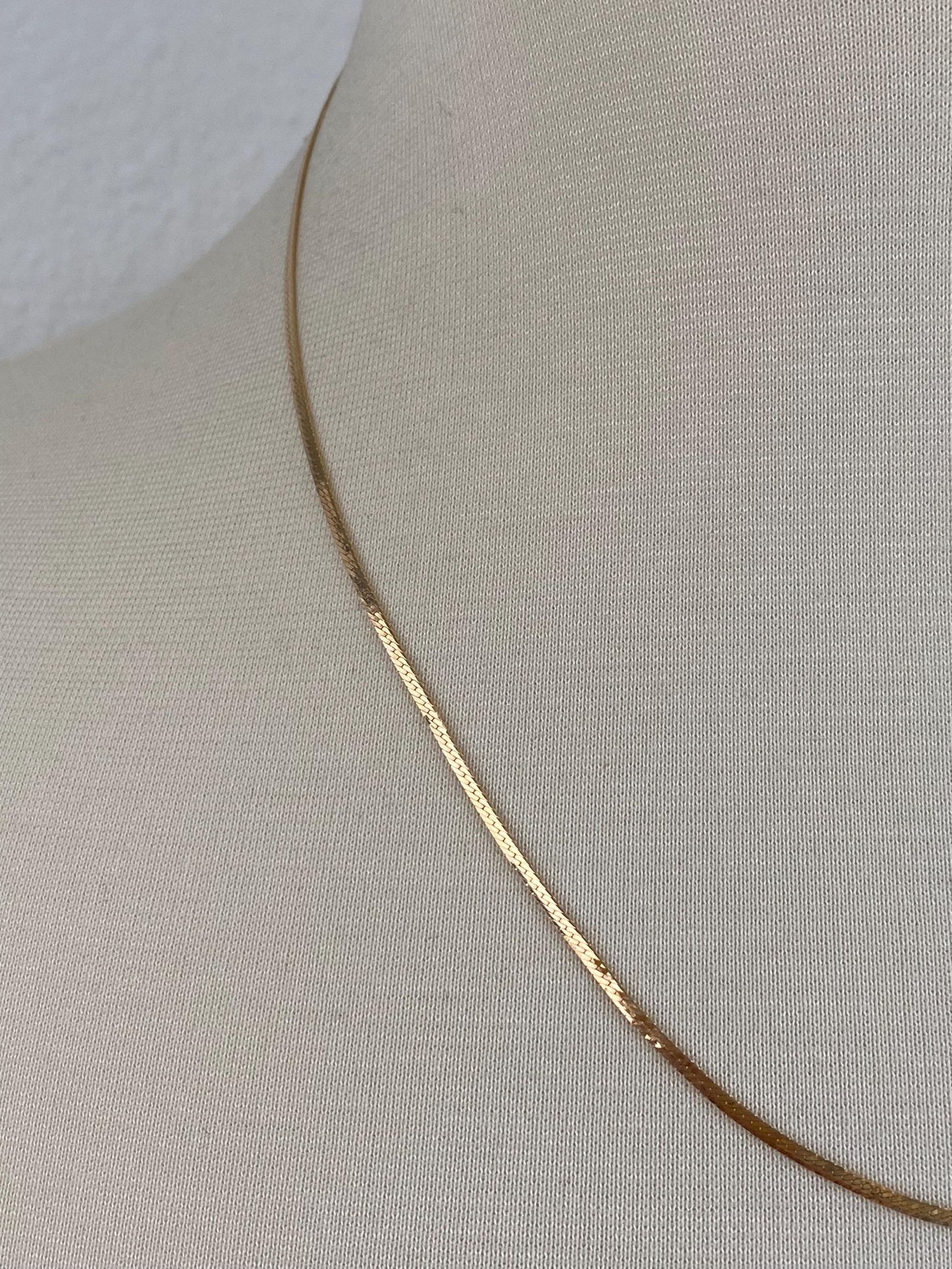 Vintage Solid 14k Yellow Gold Flat Chain Necklace - 19.75 inches