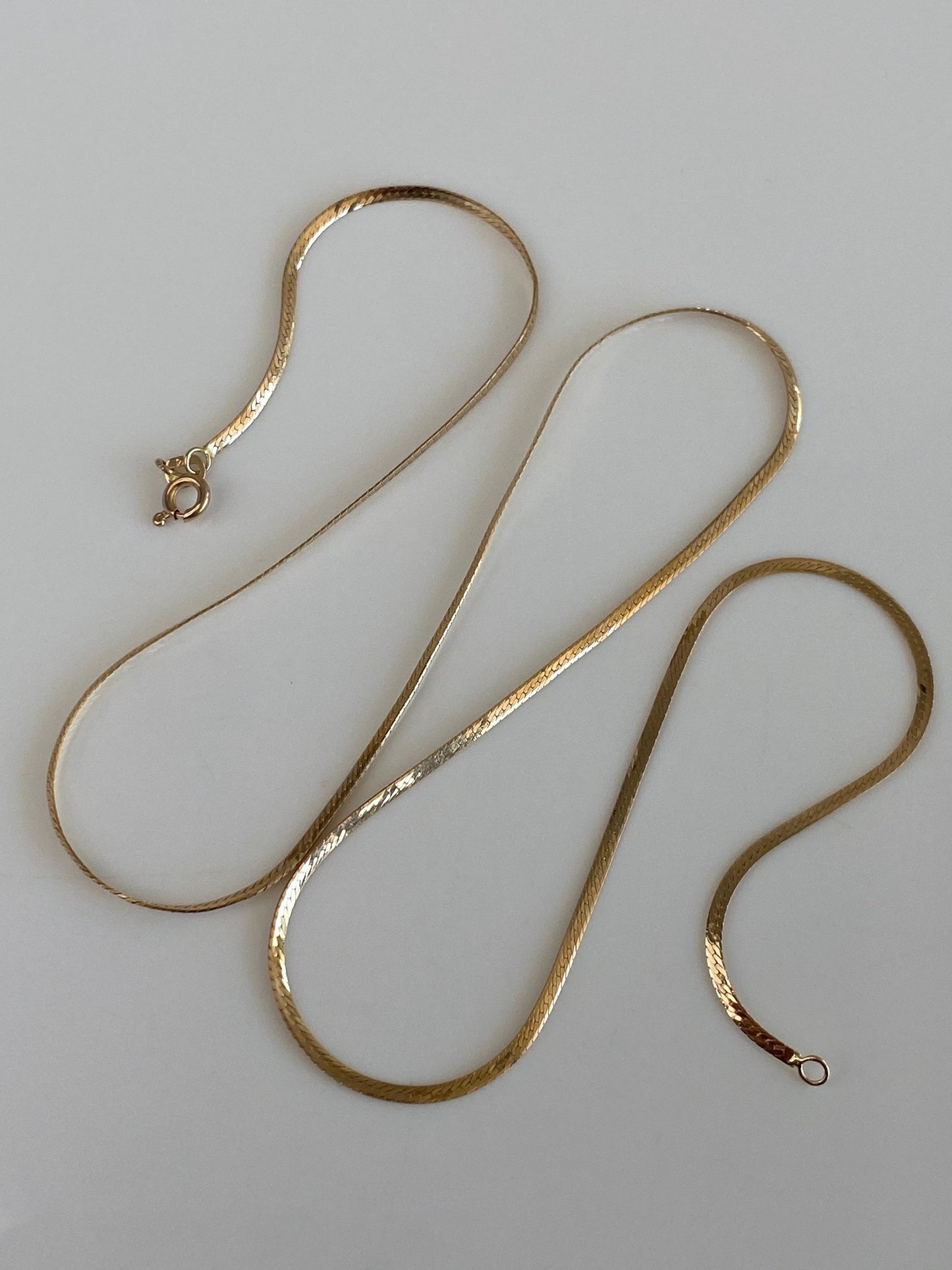 Vintage Solid 14k Yellow Gold Flat Chain Necklace - 19.75 inches