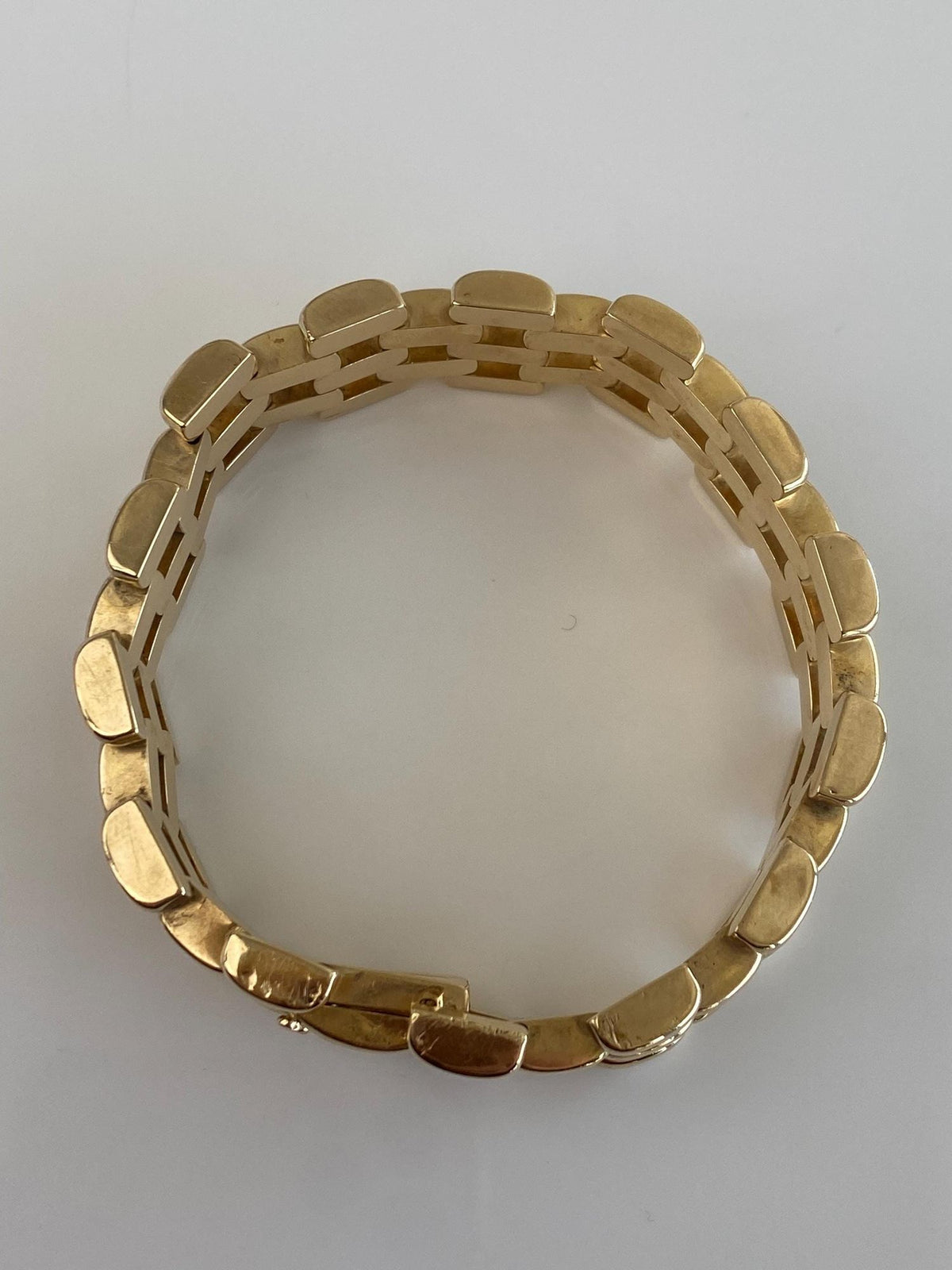 Vintage 14k Yellow Gold Chunky Watch Band Link Bracelet - 7.25 inches