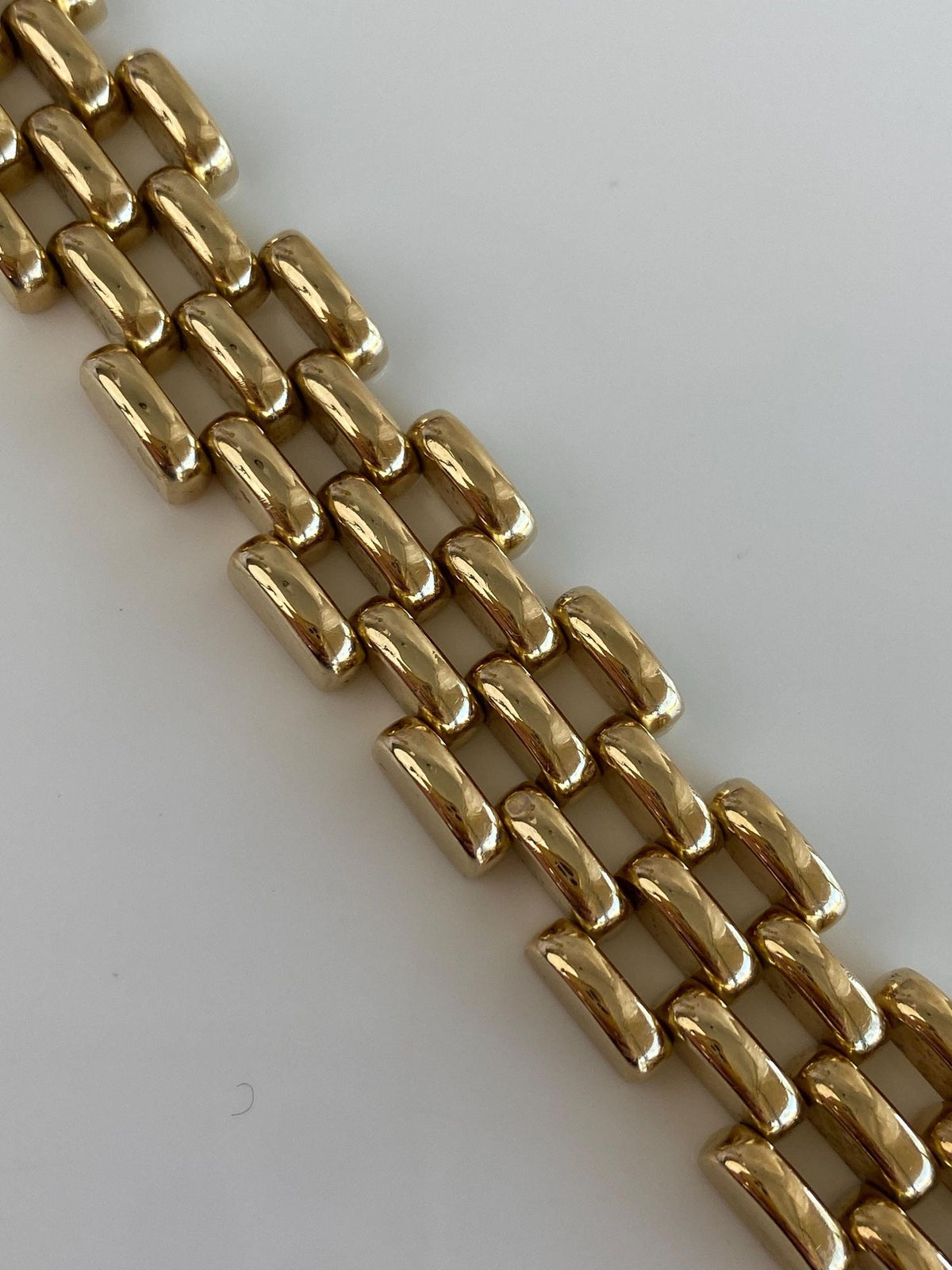 Vintage 14k Yellow Gold Chunky Watch Band Link Bracelet - 7.25 inches