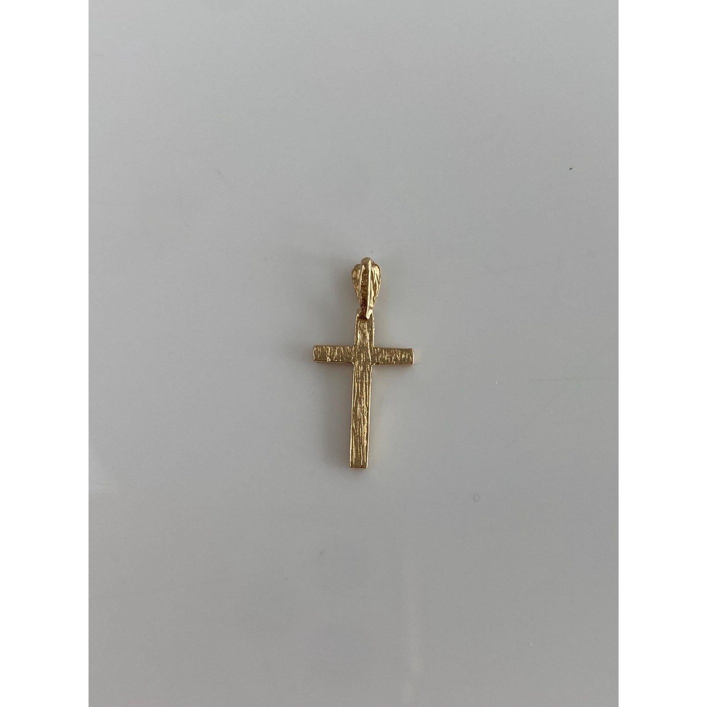 Vintage Solid 14k Yellow Gold Diamond Cut Cross Charm