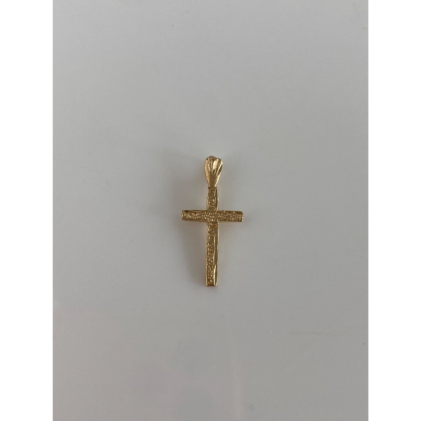 Vintage Solid 14k Yellow Gold Diamond Cut Cross Charm