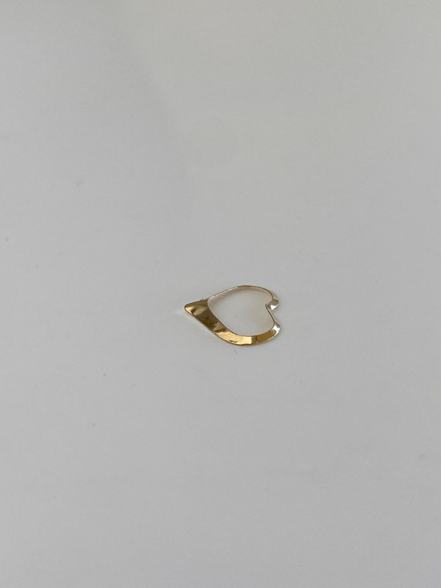 Solid 14k Yellow Gold Thin Open Heart Charm