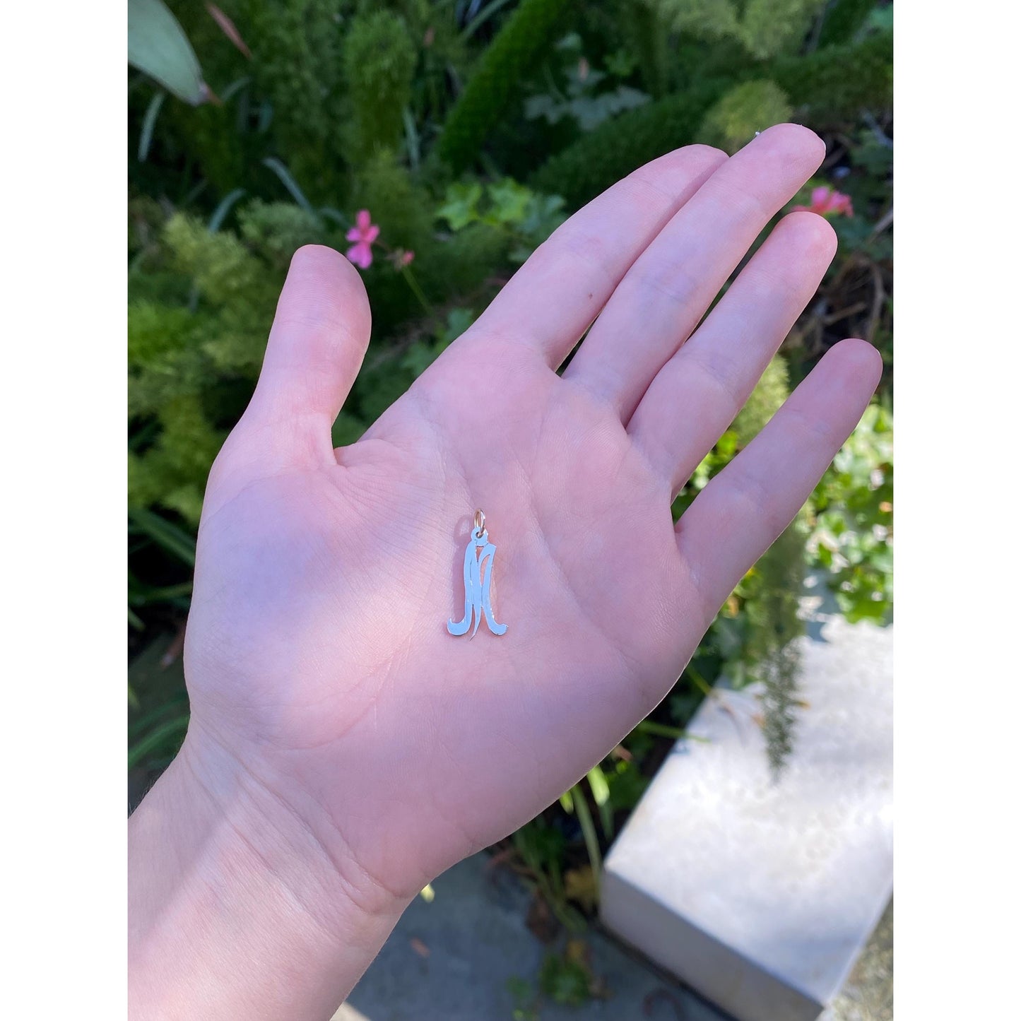 Solid 14k Yellow Gold Initial "M" Charm