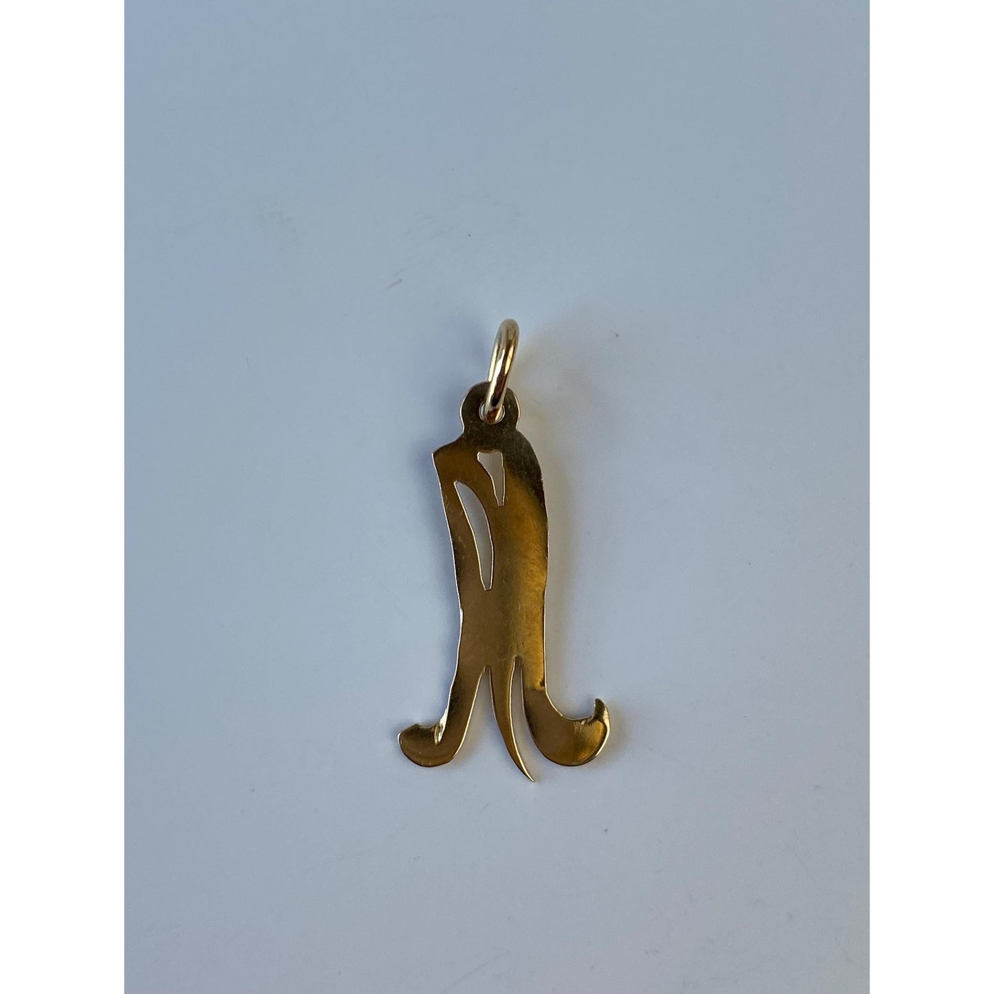 Solid 14k Yellow Gold Initial "M" Charm