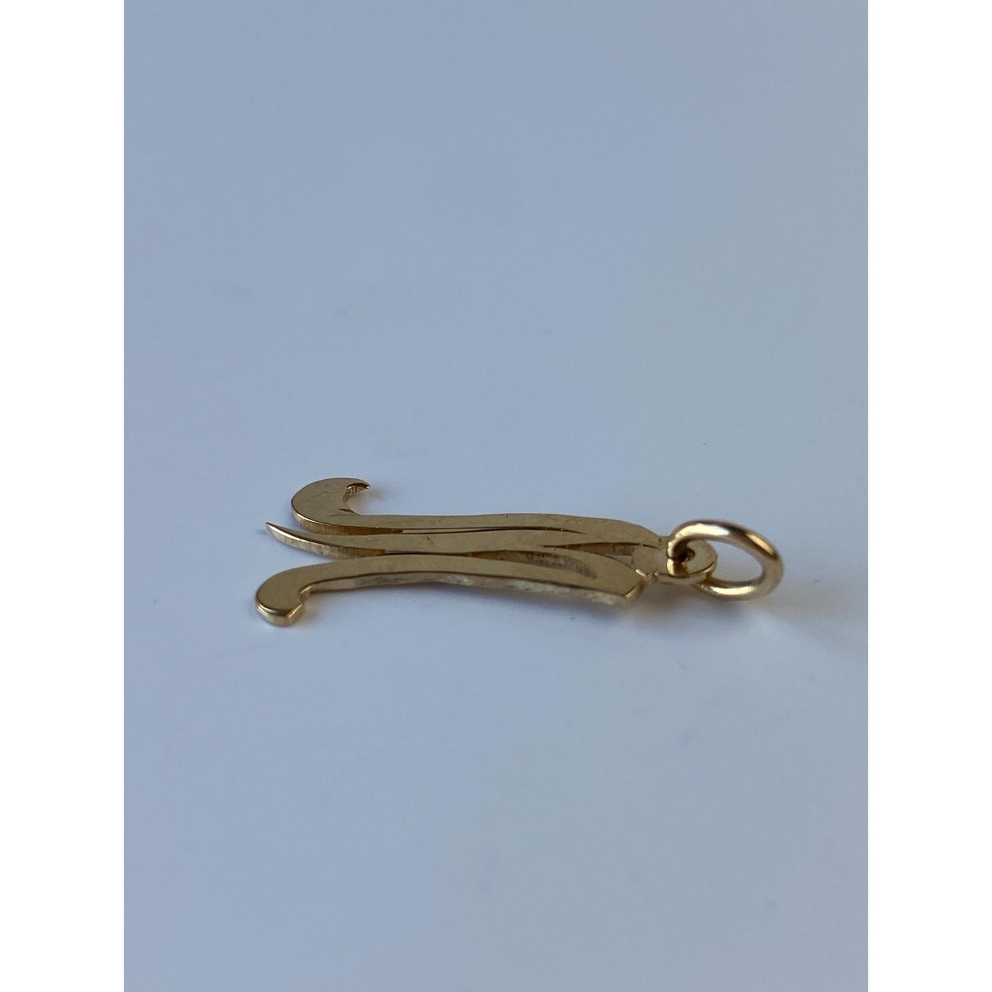 Solid 14k Yellow Gold Initial "M" Charm