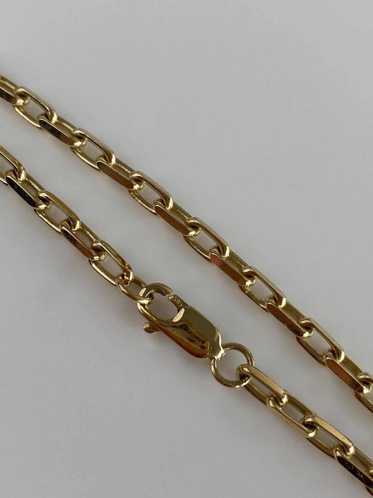 Vintage Solid 14k Yellow Gold Biker Link Charm Bracelet - 7.75 inches