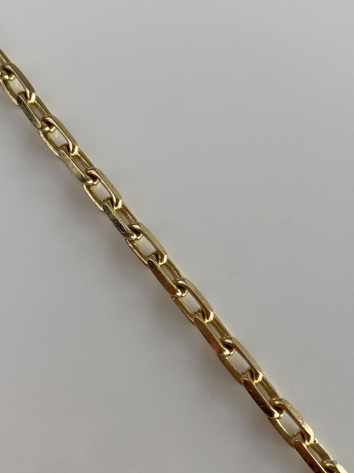 Vintage Solid 14k Yellow Gold Biker Link Charm Bracelet - 7.75 inches