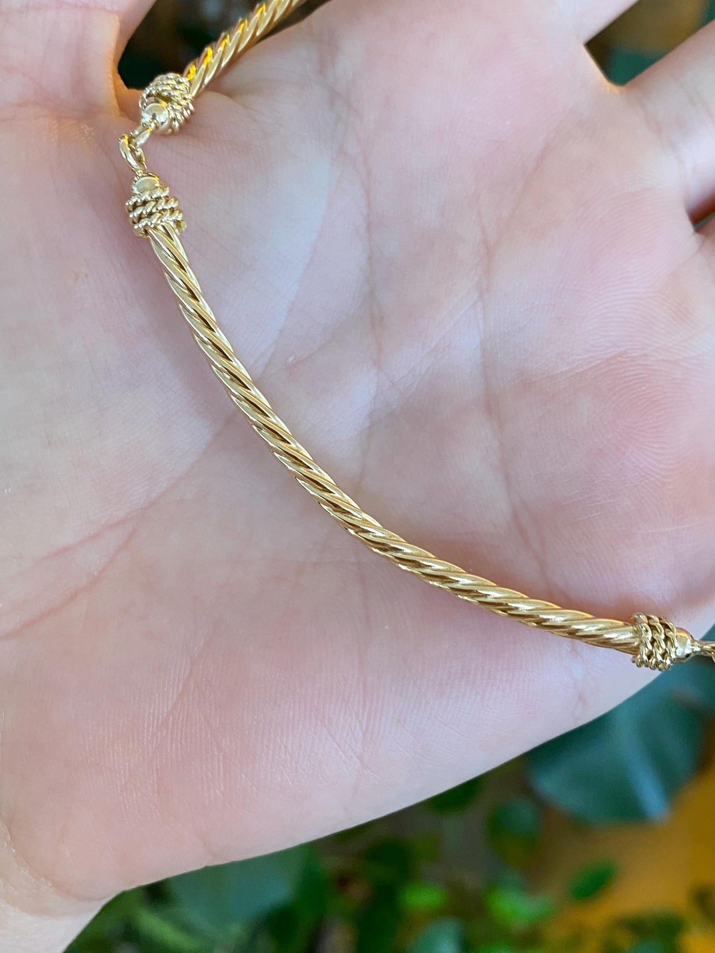 Vintage 14k Yellow Gold Rope Link Collar Necklace - 15.5 inches