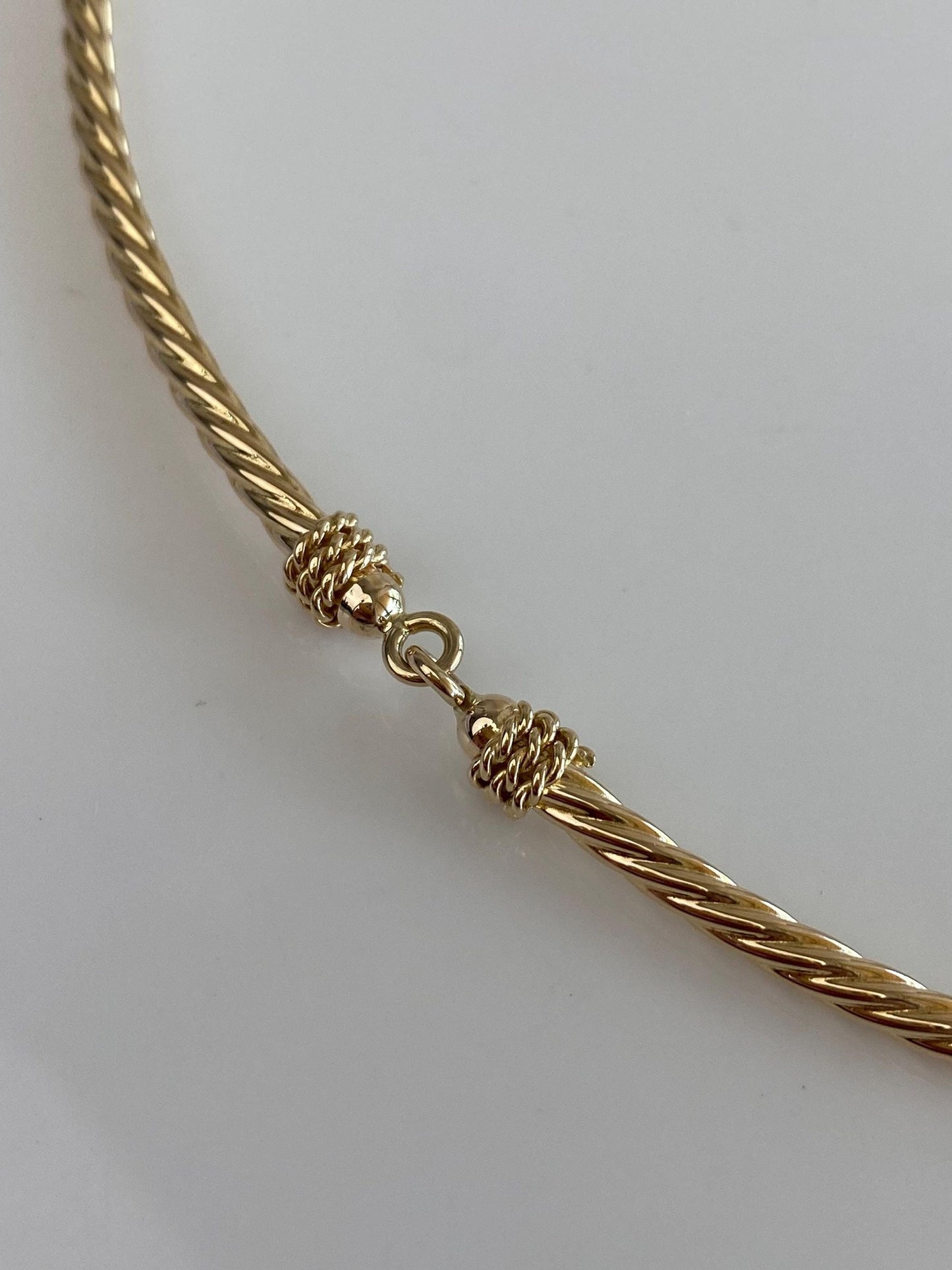 Vintage 14k Yellow Gold Rope Link Collar Necklace - 15.5 inches