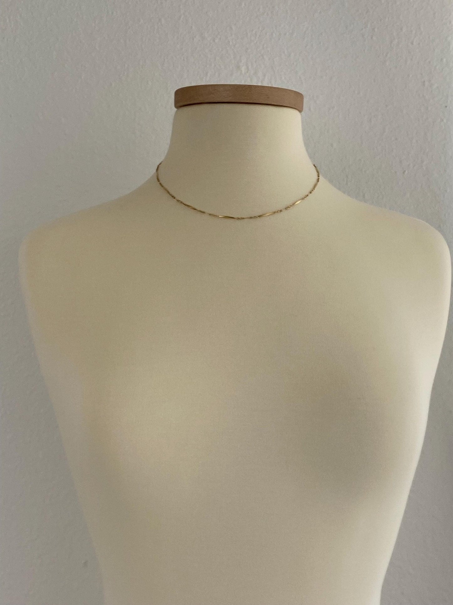 Vintage Solid 18k Yellow Gold Fancy Bar Link Chain Necklace - 17.5 inches