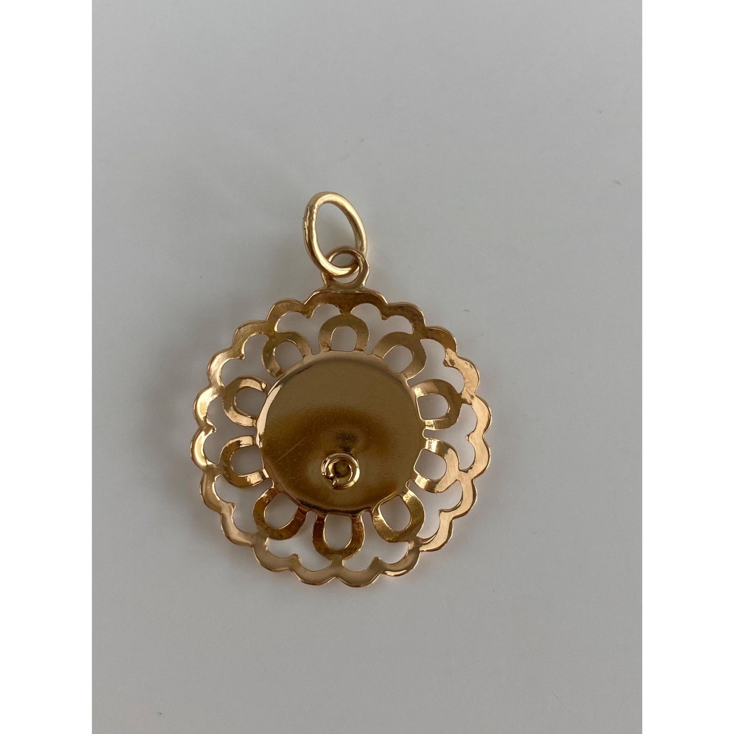 Vintage Solid 18k Yellow Gold Virgin Mary Charm