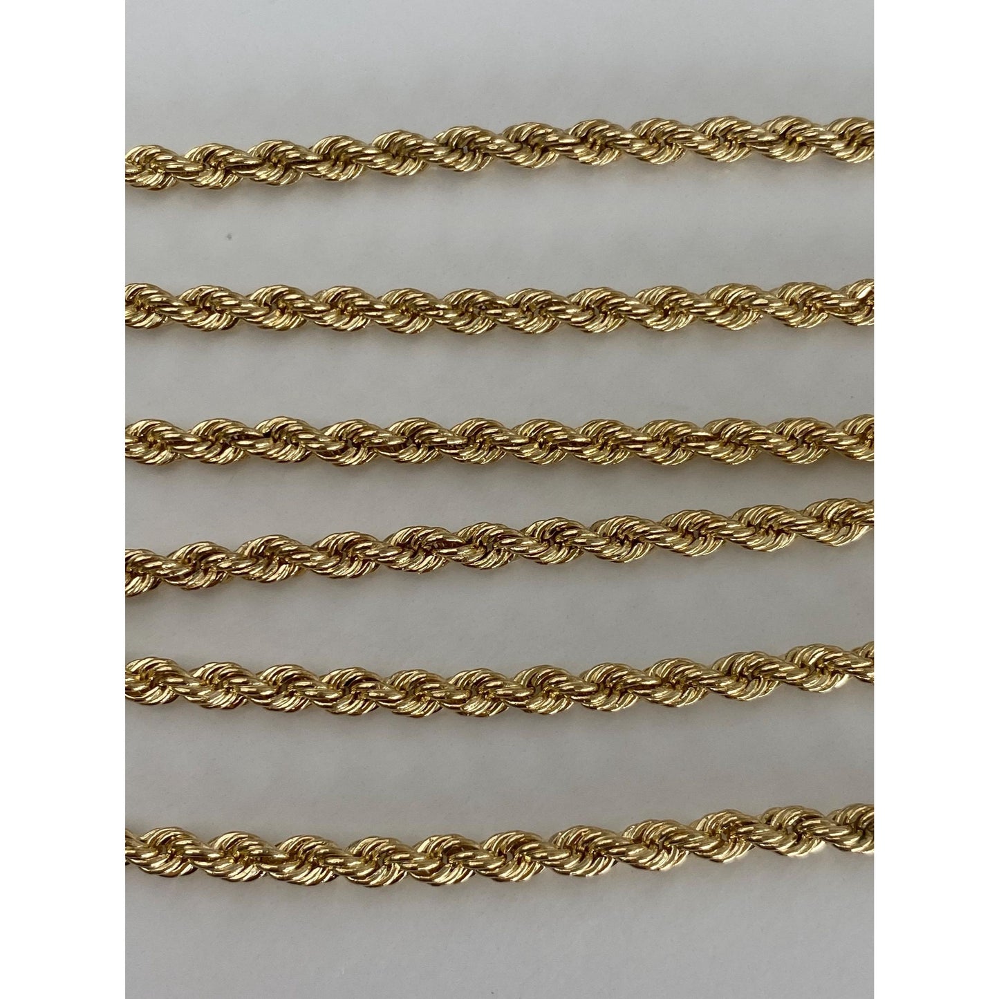 Vintage Solid 14k Yellow Gold Rope Chain Necklace - 24 inches