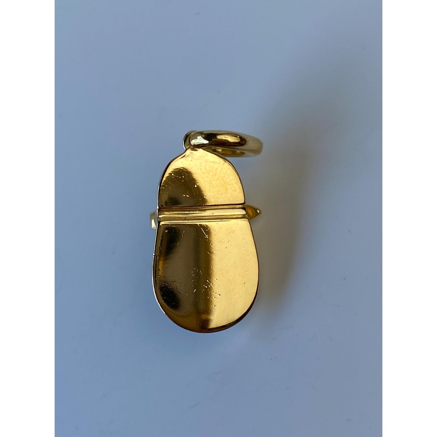 Solid 18k Yellow Gold Diamond Mary Jane Baby Shoe Charm