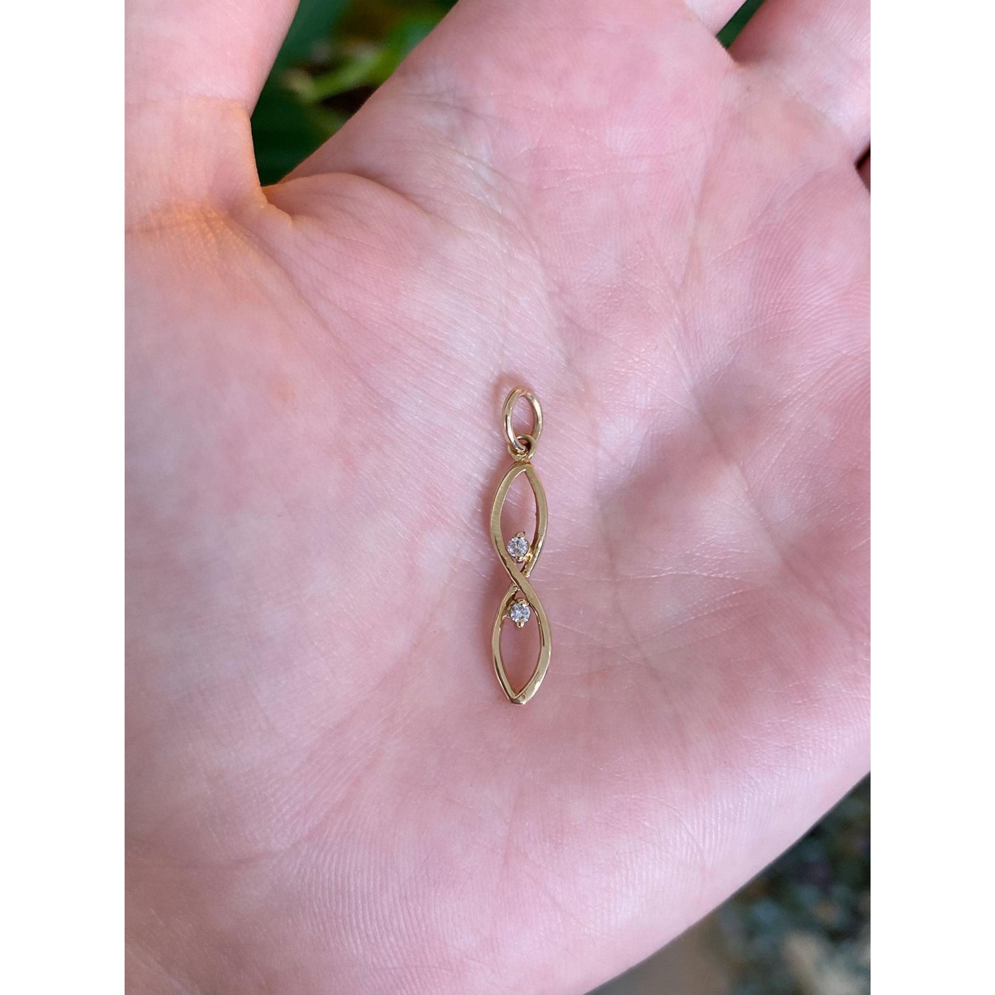 Vintage 14k Yellow Gold Clear Sapphire Stick Pin Conversion Charm